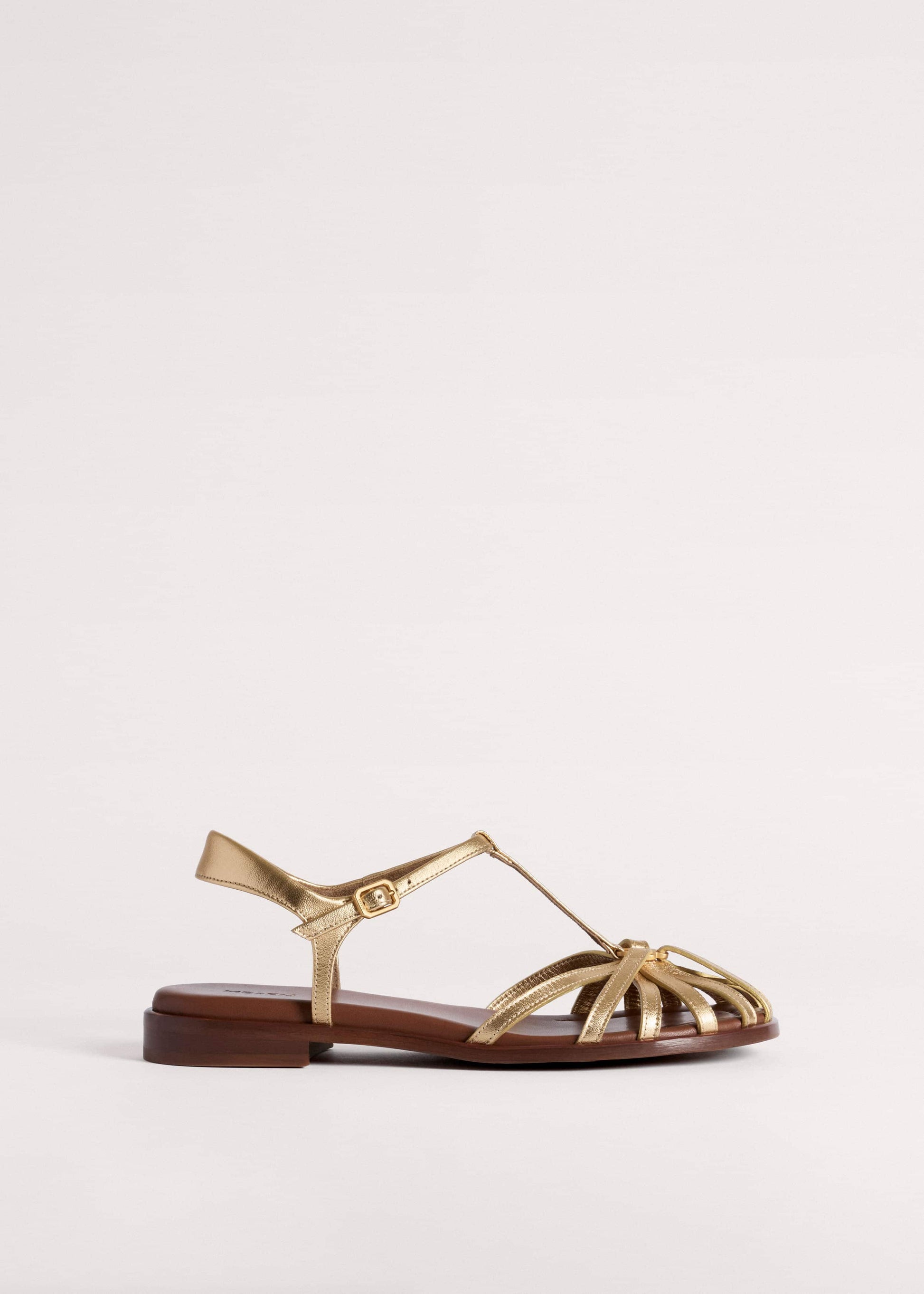 ME and EM Accessories Gold Caged T-Bar Sandal