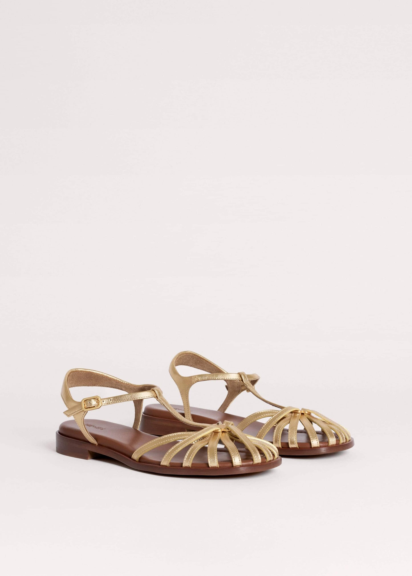 ME and EM Accessories Gold Caged T-Bar Sandal