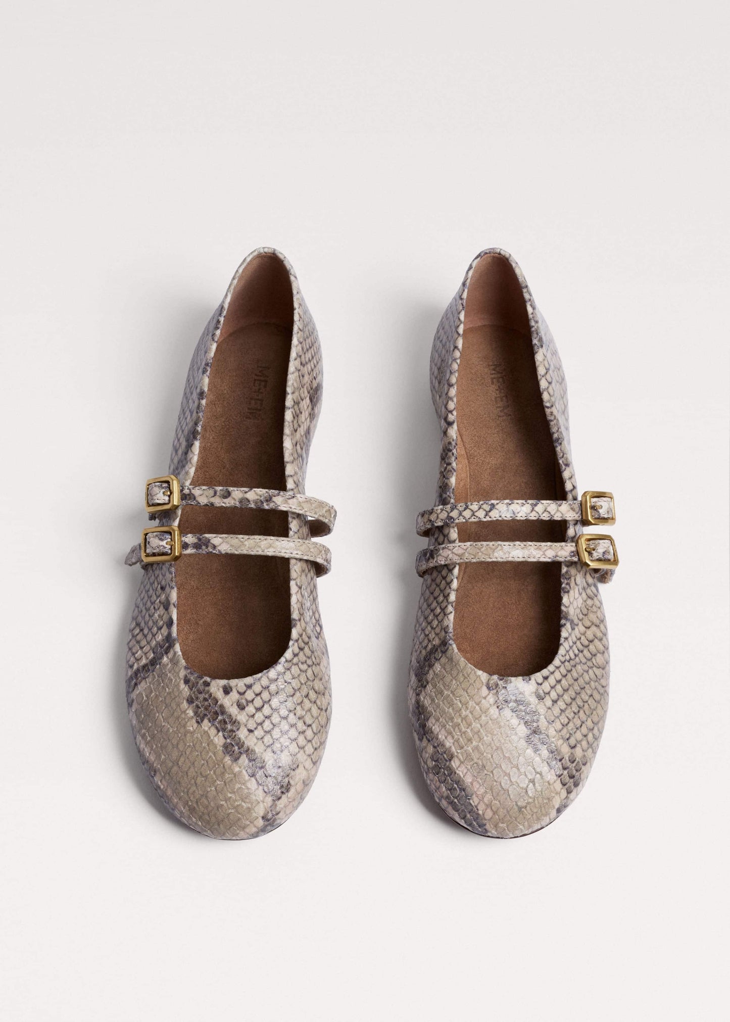 ME and EM Accessories Gray Snake Print Ballet Flat