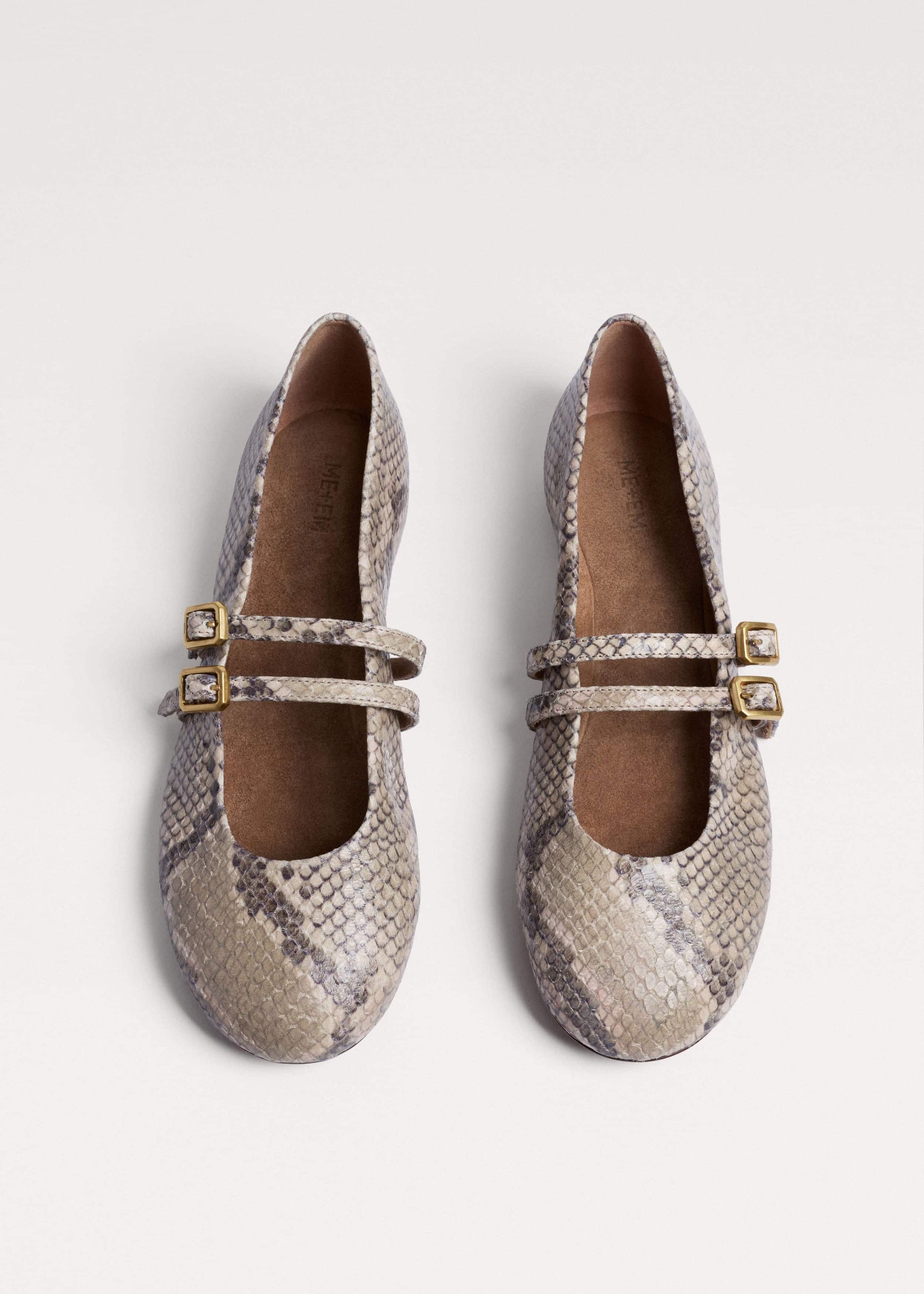 ME and EM Accessories Gray Snake Print Ballet Flat