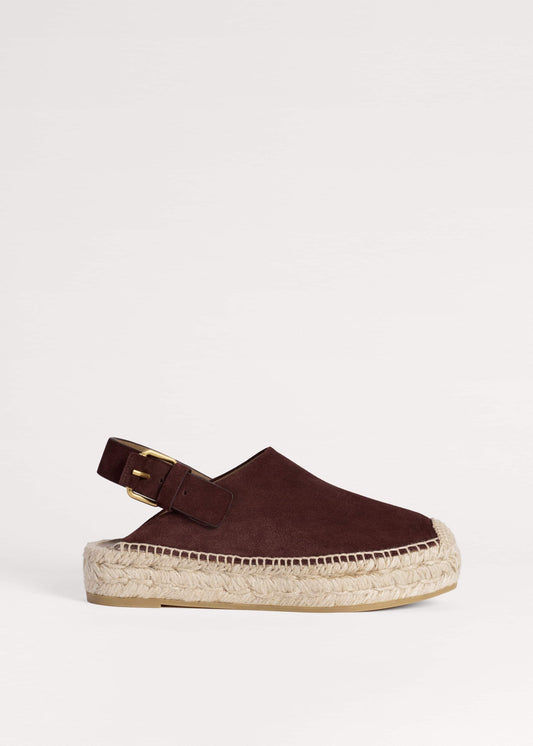 ME and EM Accessories Dark Cinnamon Suede Slingback Espadrille