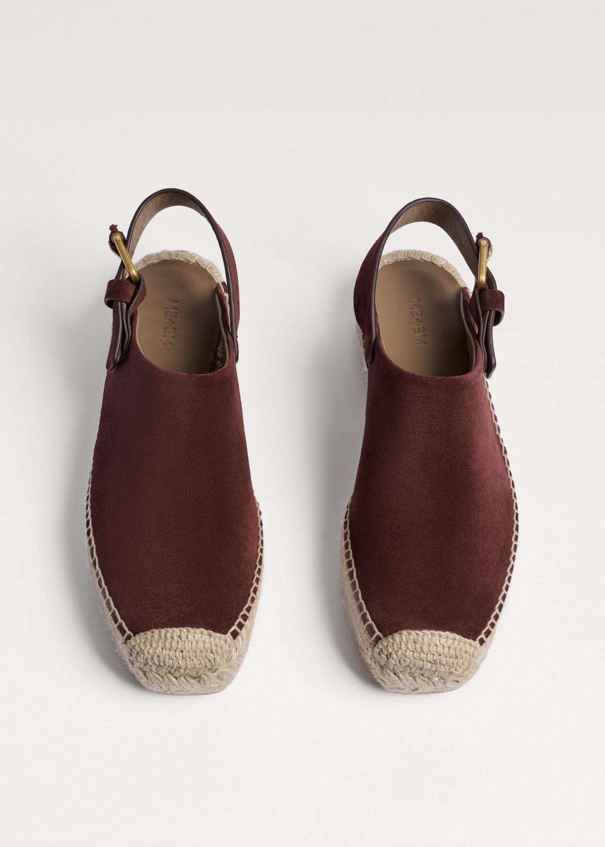 ME and EM Accessories Dark Cinnamon Suede Slingback Espadrille