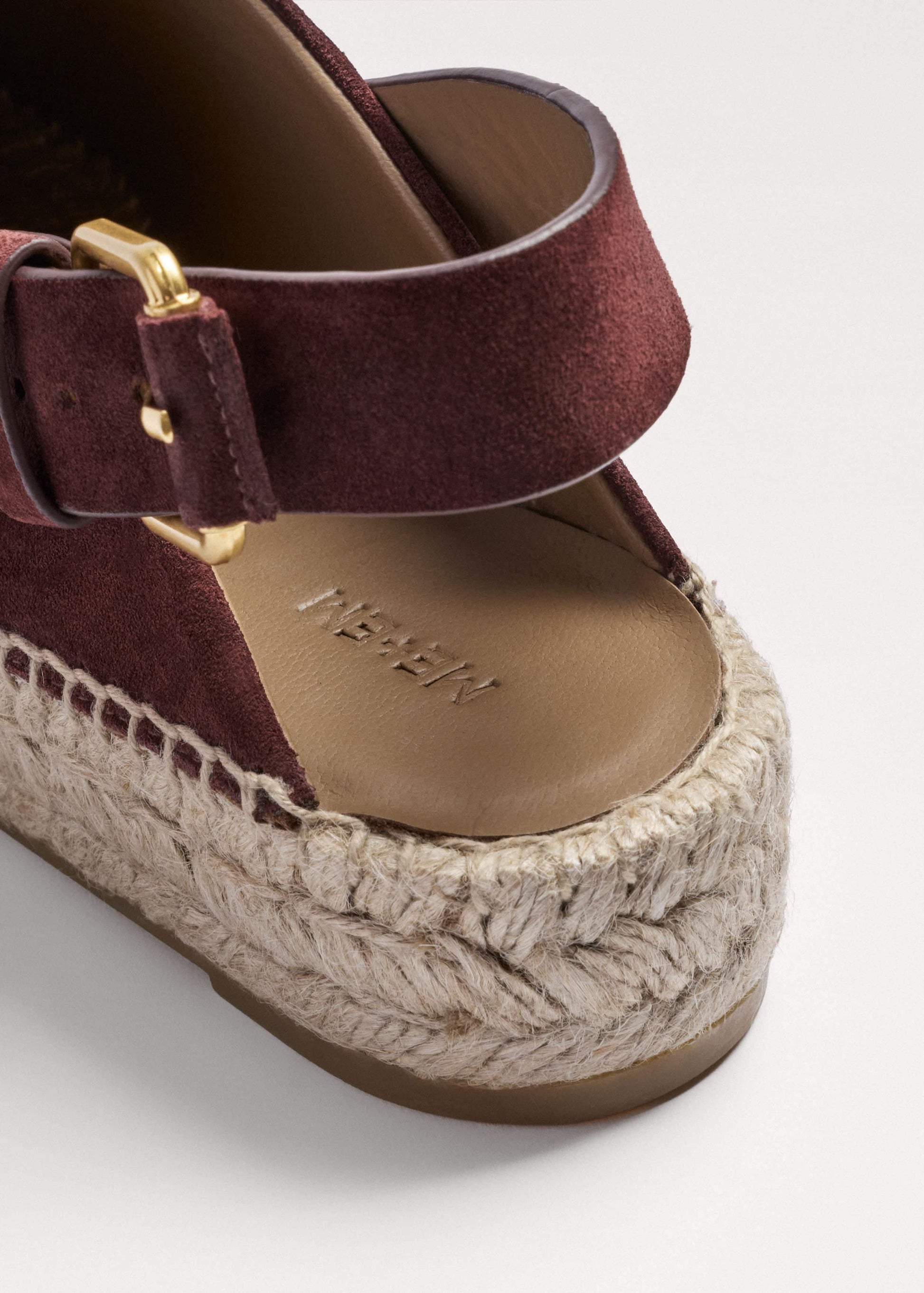 ME and EM Accessories Dark Cinnamon Suede Slingback Espadrille