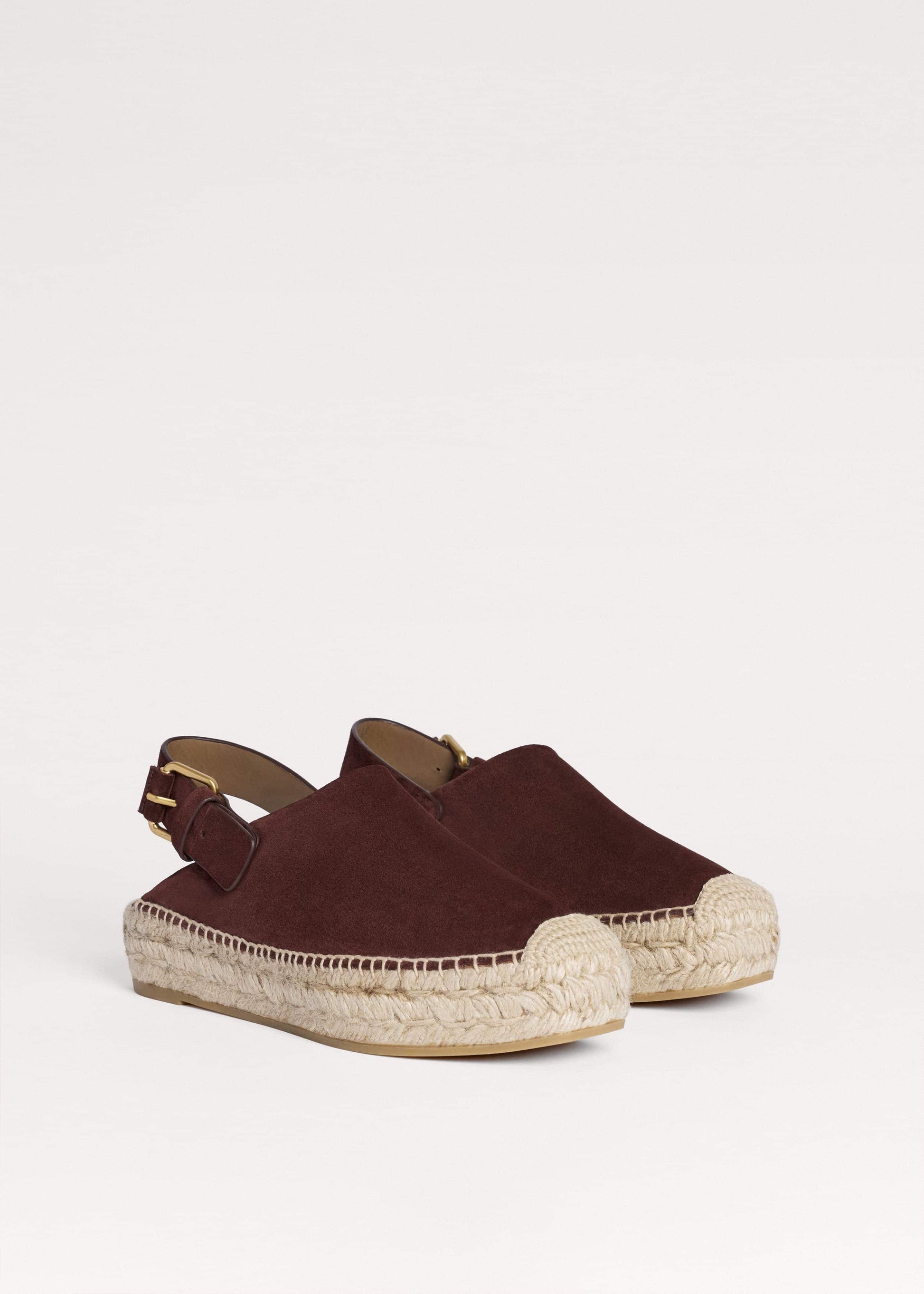 ME and EM Accessories Dark Cinnamon Suede Slingback Espadrille