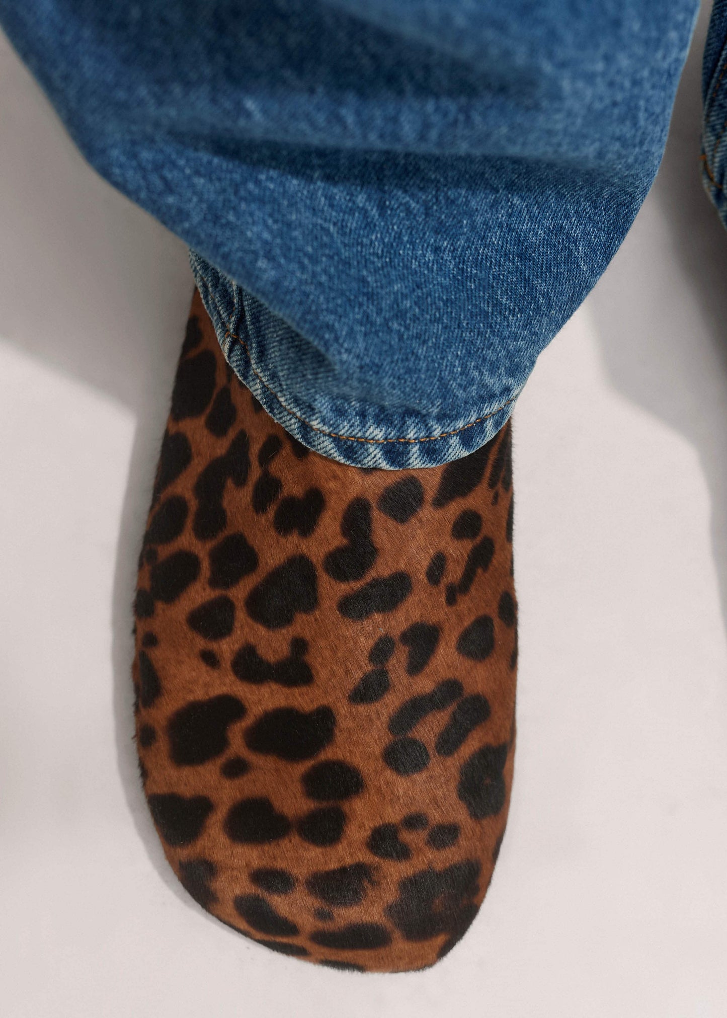 ME and EM Accessories Dark Brown Leopard Print Asymmetric Slipper