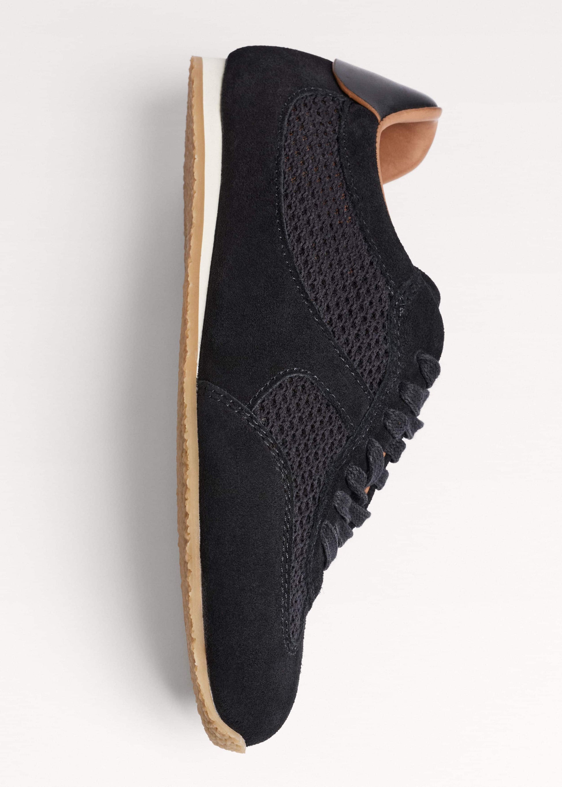 ME and EM Accessories Black Mesh Retro Runner Sneaker