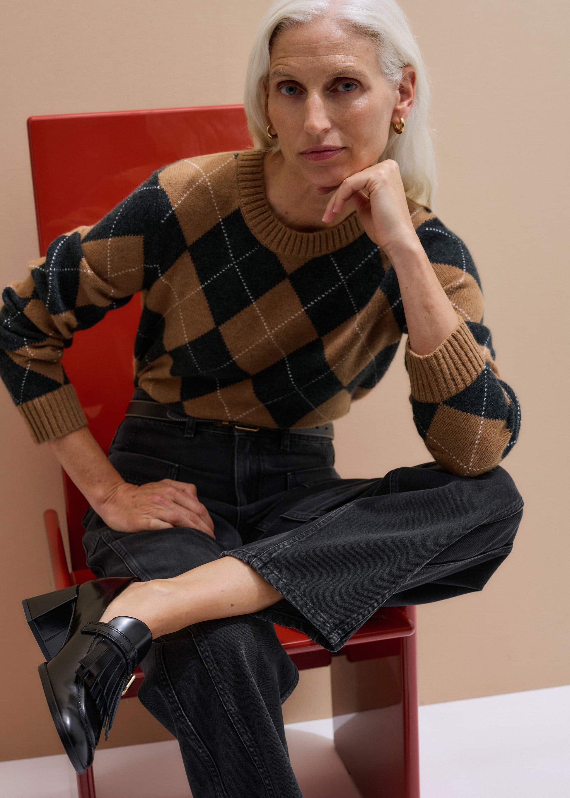 ME and EM Accessories Black Fringe Block Heel Loafer