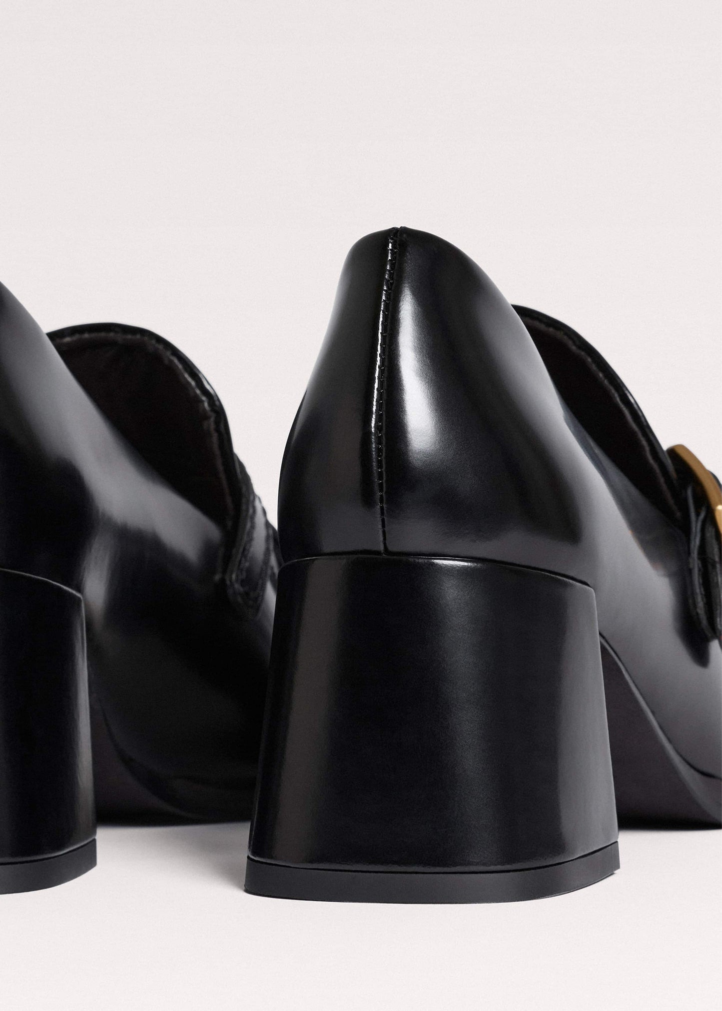 ME and EM Accessories Black Fringe Block Heel Loafer