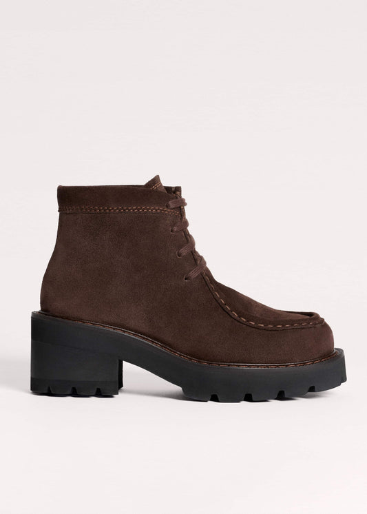 ME and EM Accessories Brown Chunky Lace Up Ankle Boot