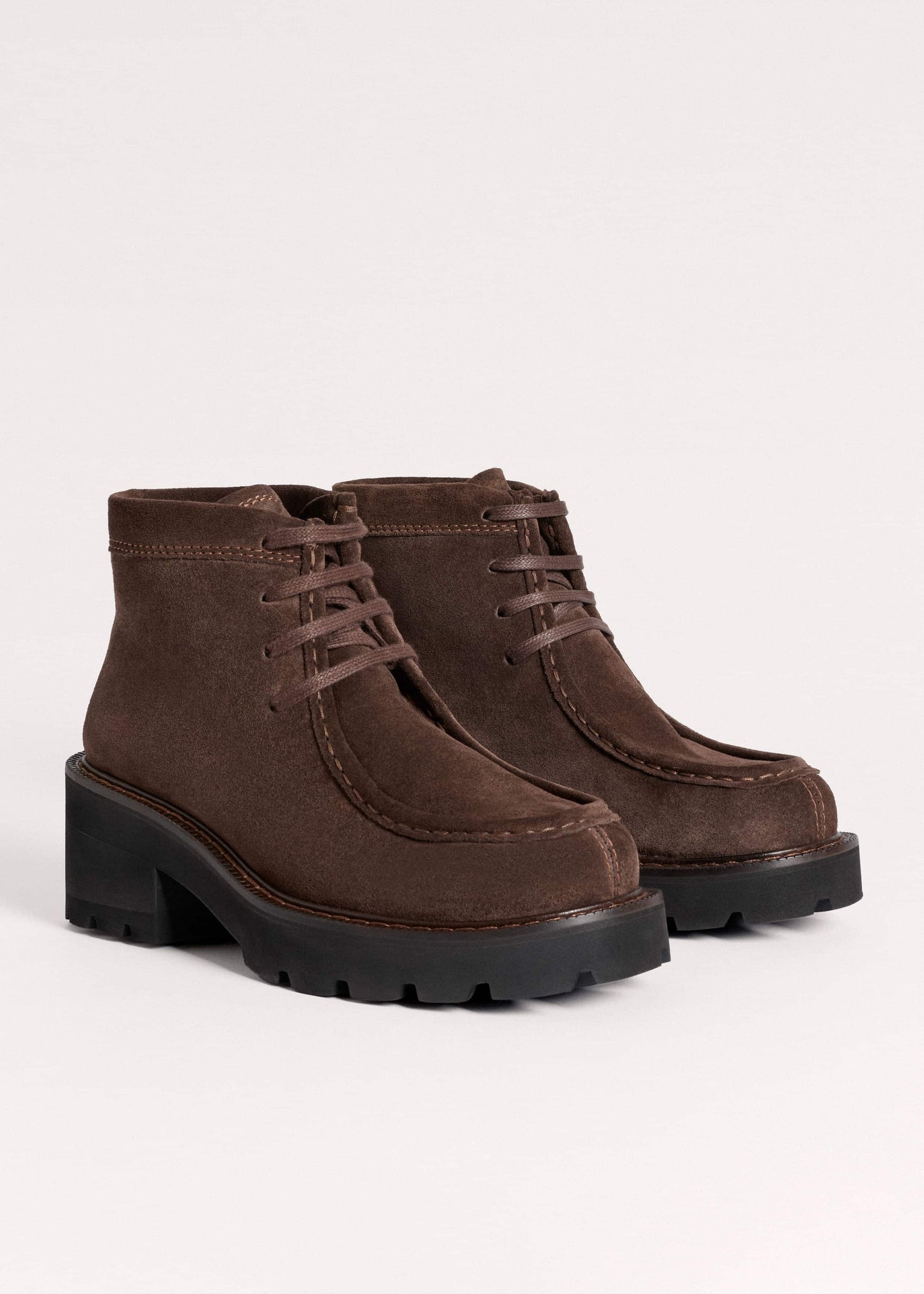 ME and EM Accessories Brown Chunky Lace Up Ankle Boot