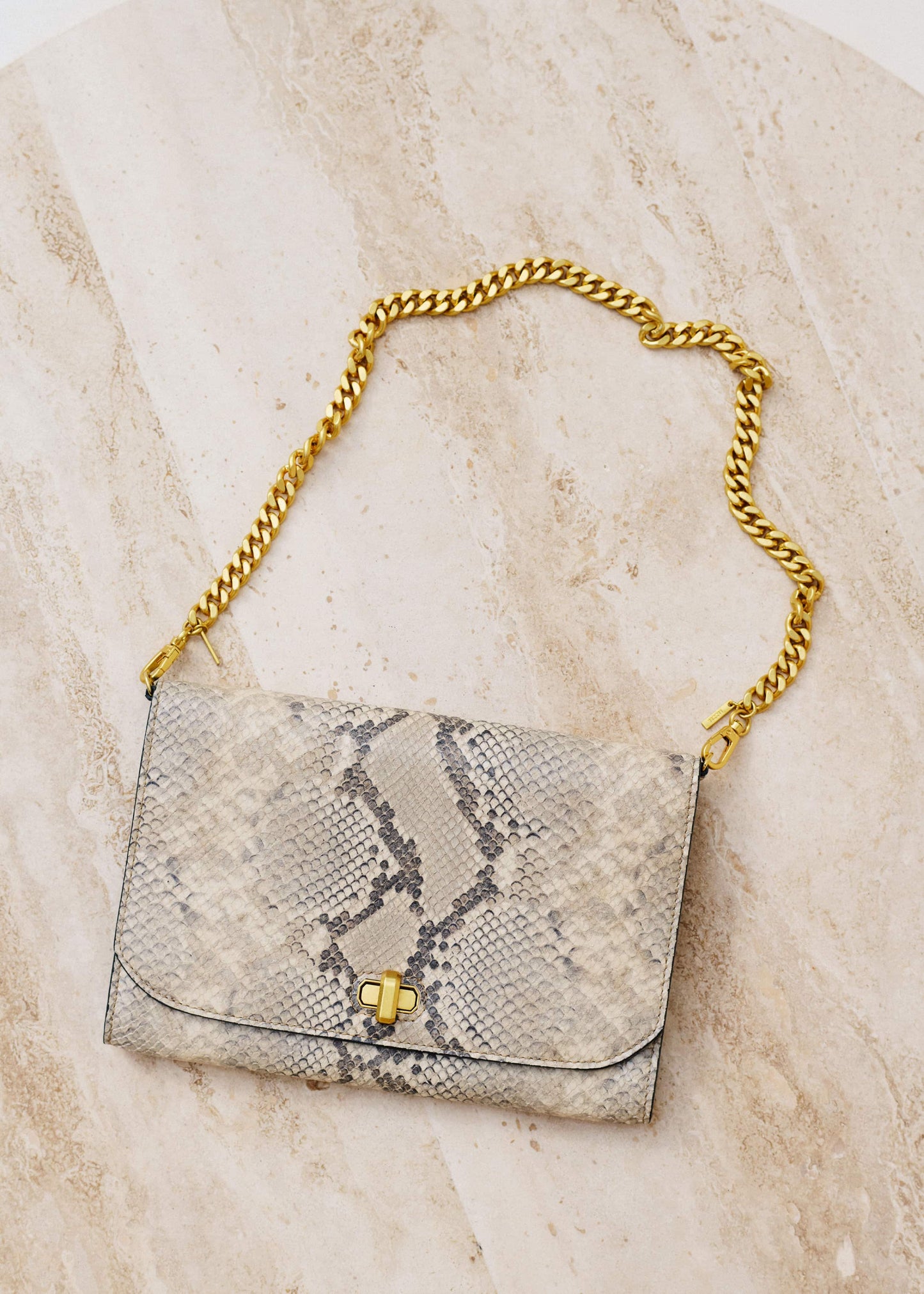 ME and EM Accessories Gray Snake Print Clutch Bag