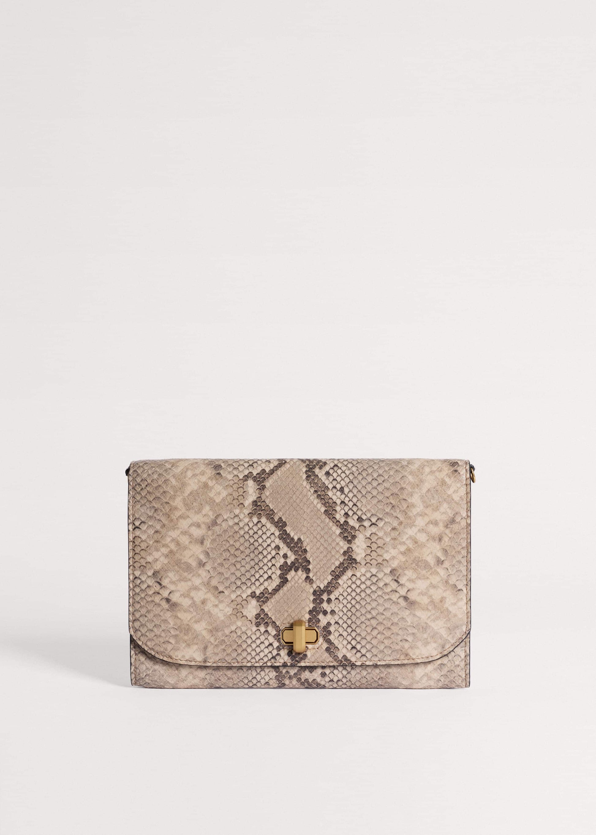 ME and EM Accessories Gray Snake Print Clutch Bag