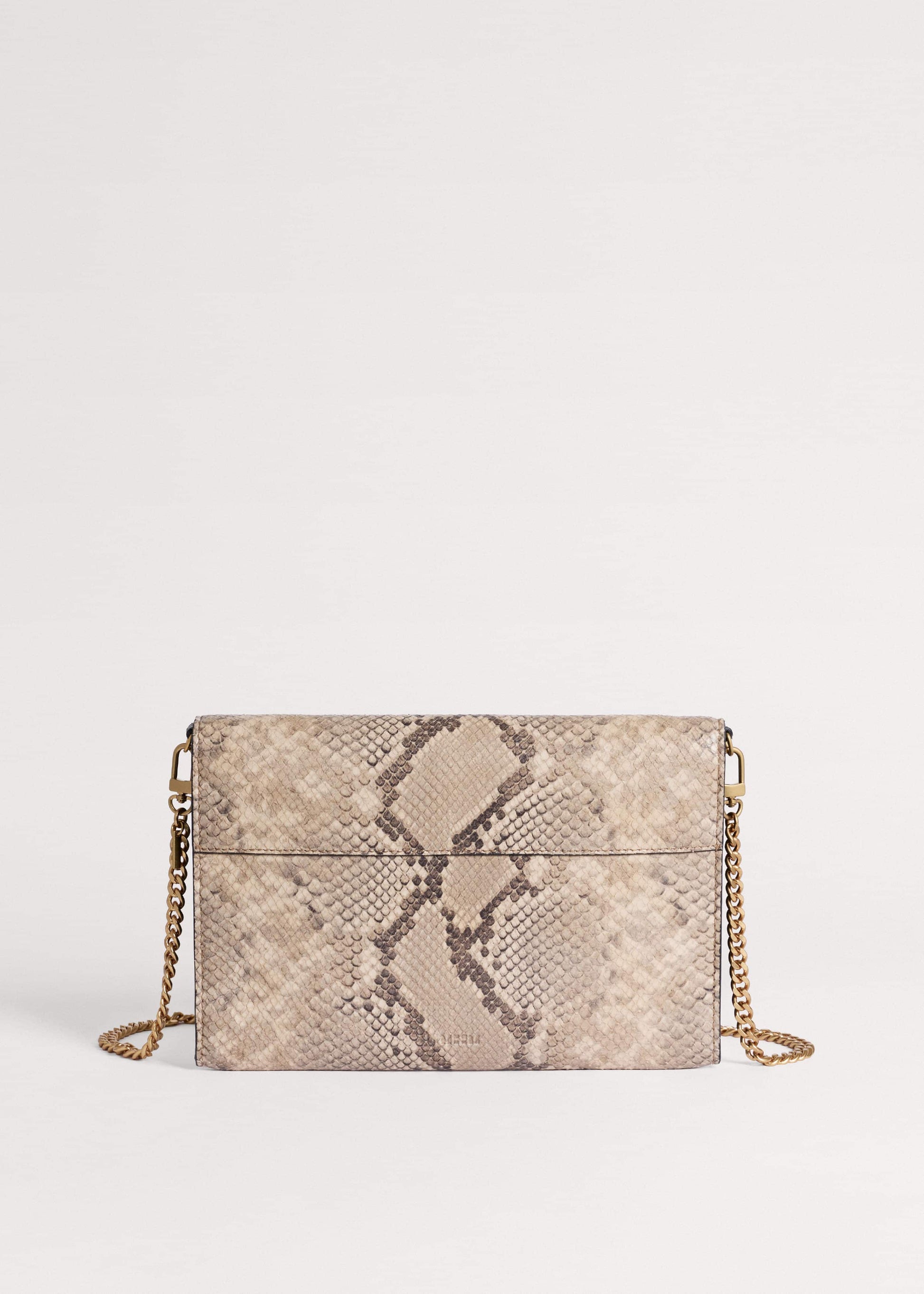 ME and EM Accessories Gray Snake Print Clutch Bag