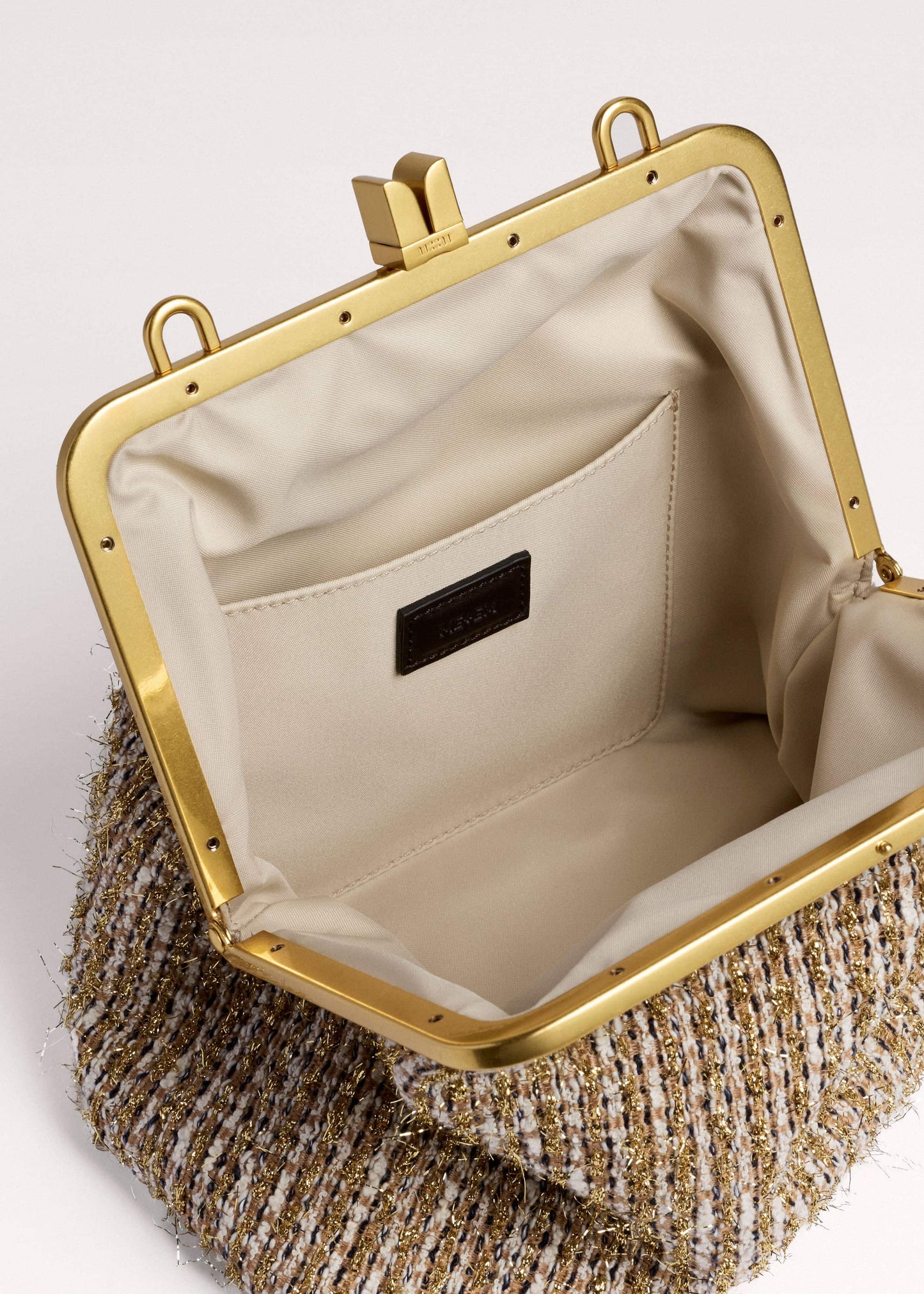 ME and EM Accessories Gold Tweed AM-PM Crossbody Bag