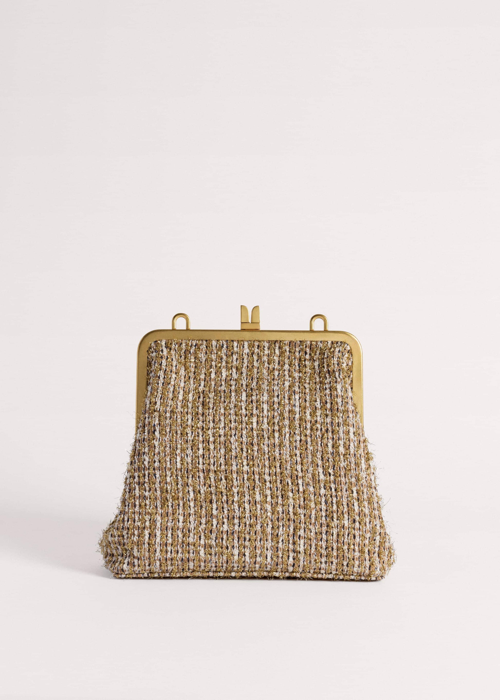 ME and EM Accessories Gold Tweed AM-PM Crossbody Bag