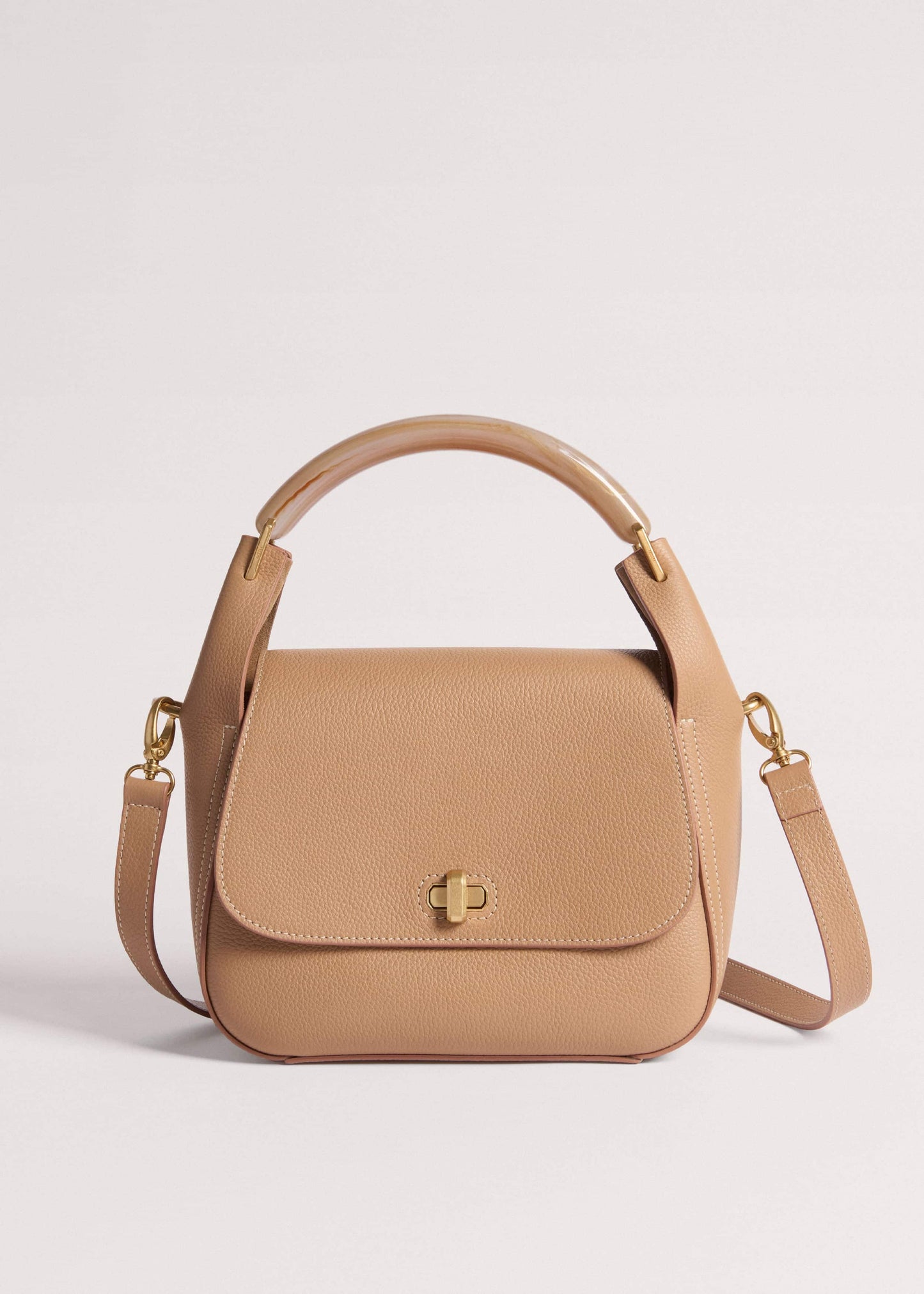 ME and EM Accessories Light Brown Resin Handle Crossbody Bag
