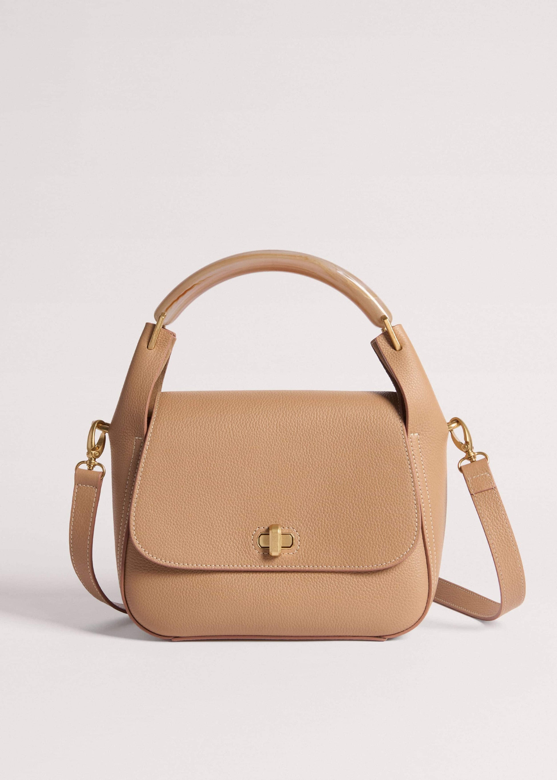 ME and EM Accessories Light Brown Resin Handle Crossbody Bag