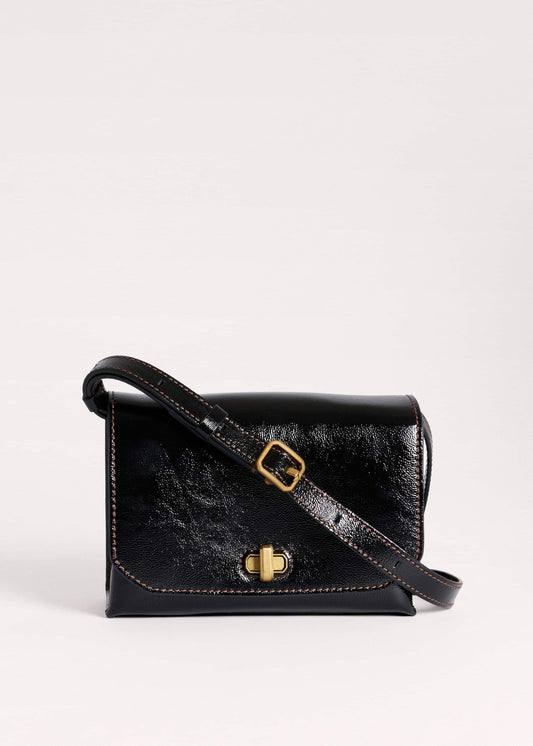 ME and EM Accessories Black Leather Clutch + Crossbody Bag