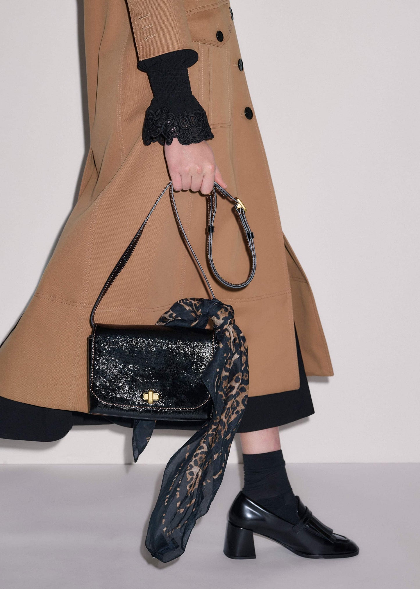 ME and EM Accessories Black Leather Clutch + Crossbody Bag