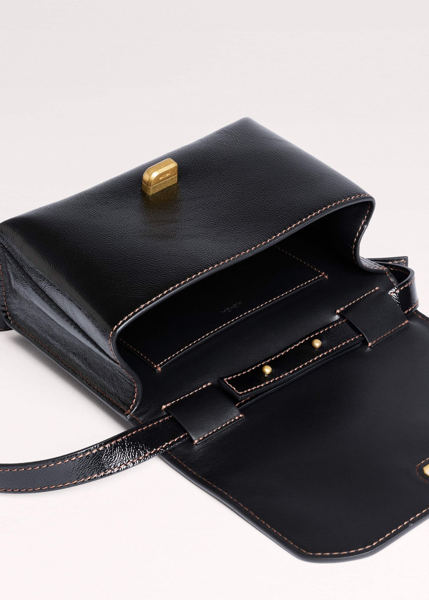 ME and EM Accessories Black Leather Clutch + Crossbody Bag