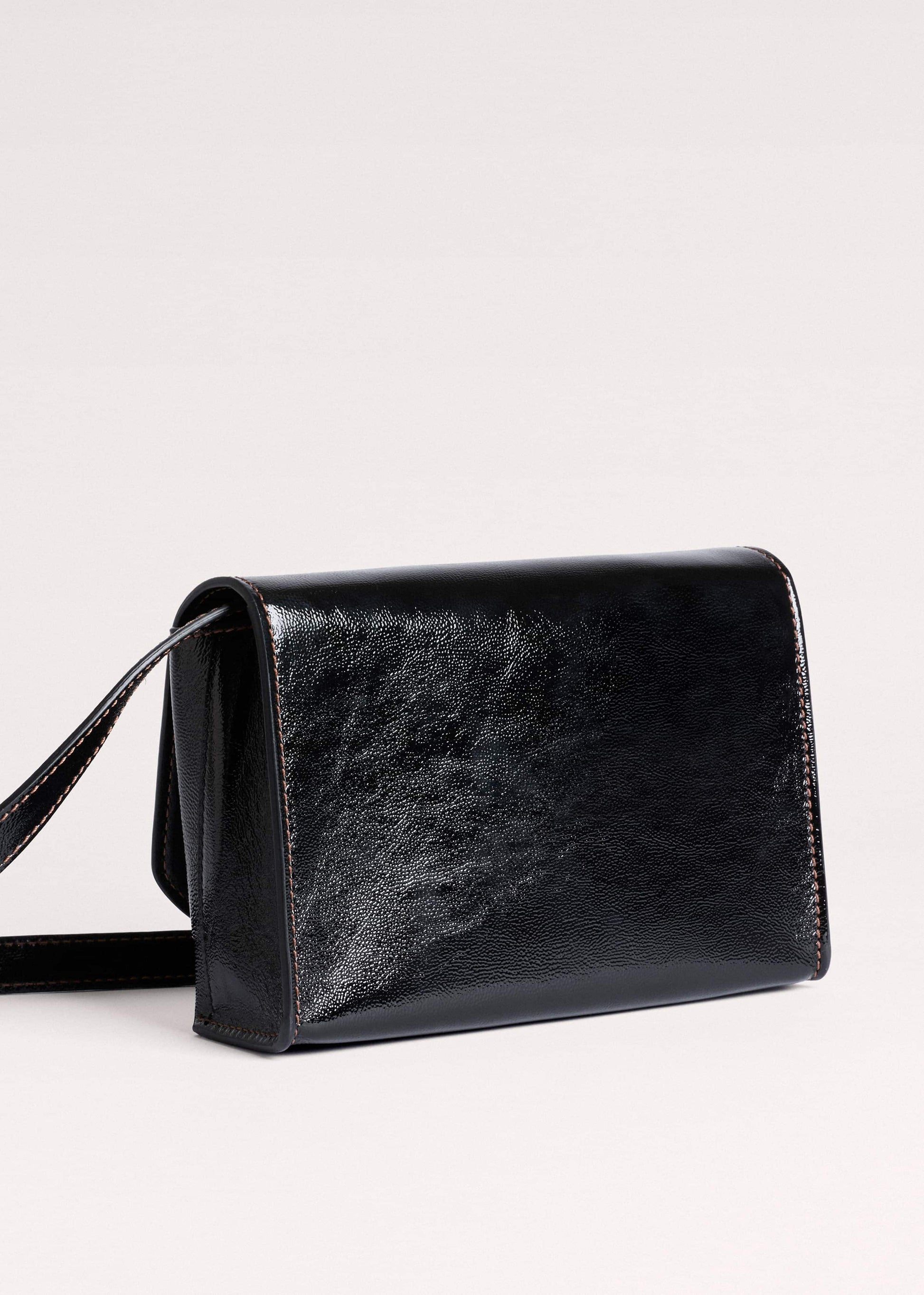 ME and EM Accessories Black Leather Clutch + Crossbody Bag