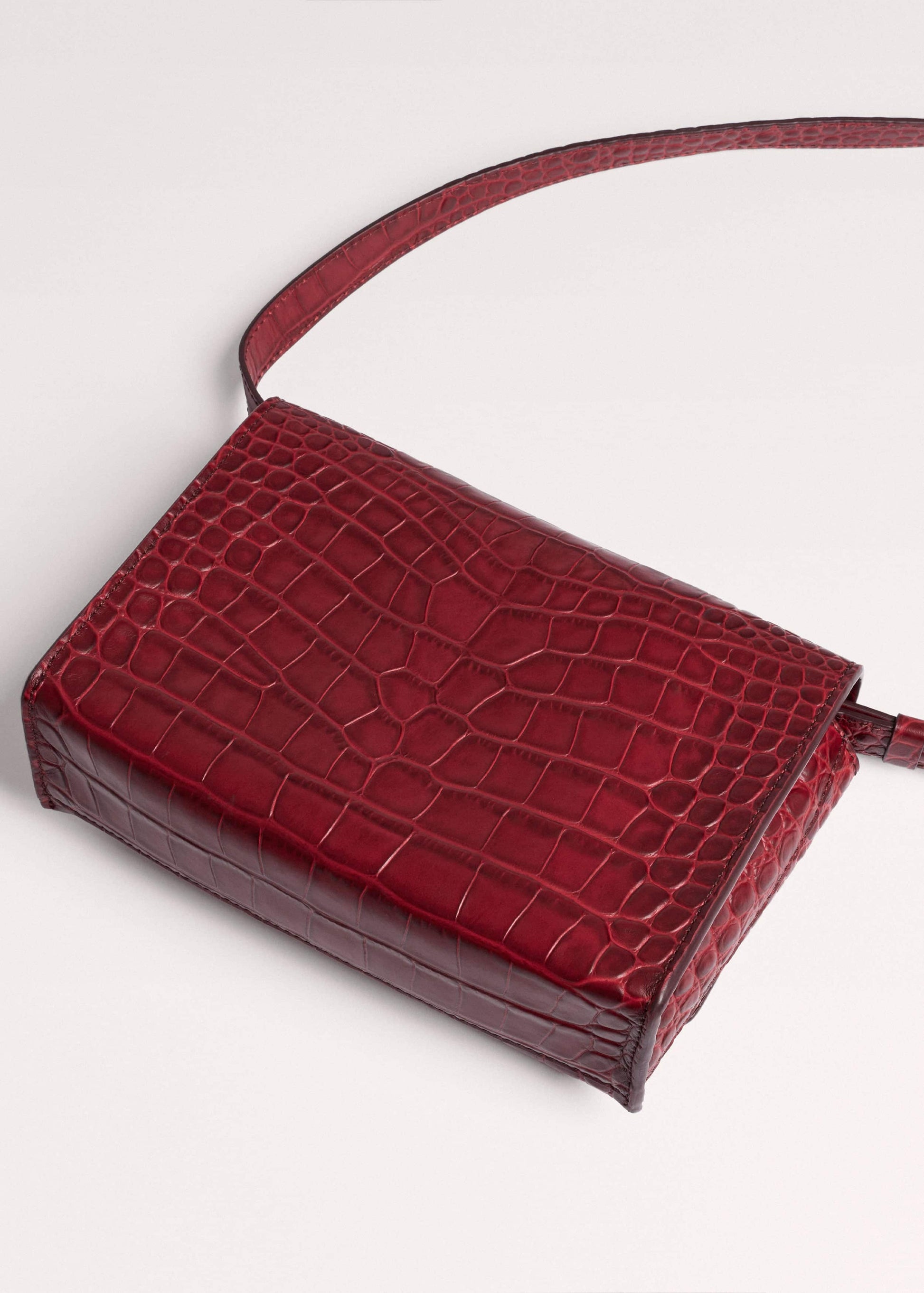 ME and EM Accessories Red Leather Croc Print Clutch 2-in-1 Bag