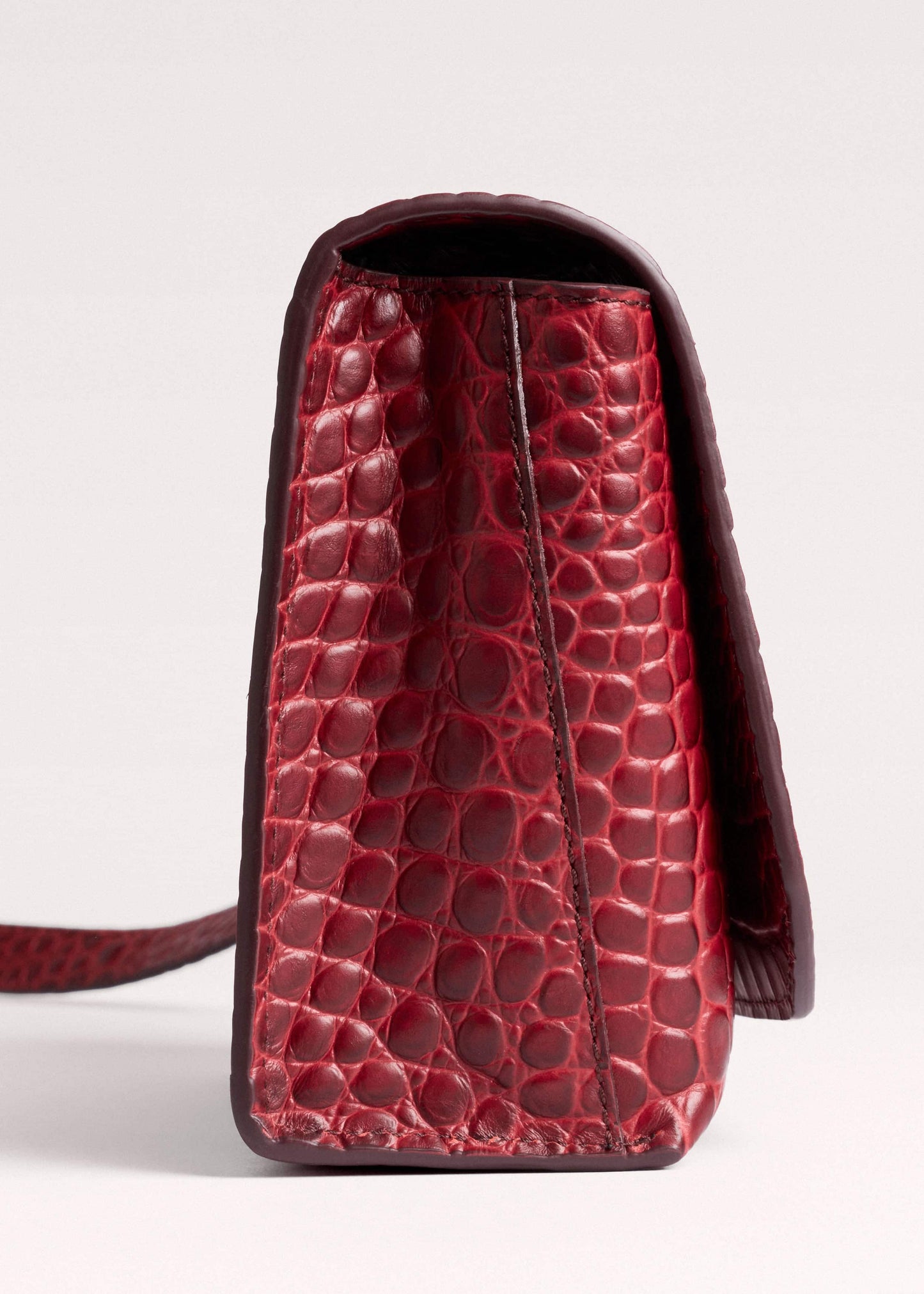 ME and EM Accessories Red Leather Croc Print Clutch 2-in-1 Bag