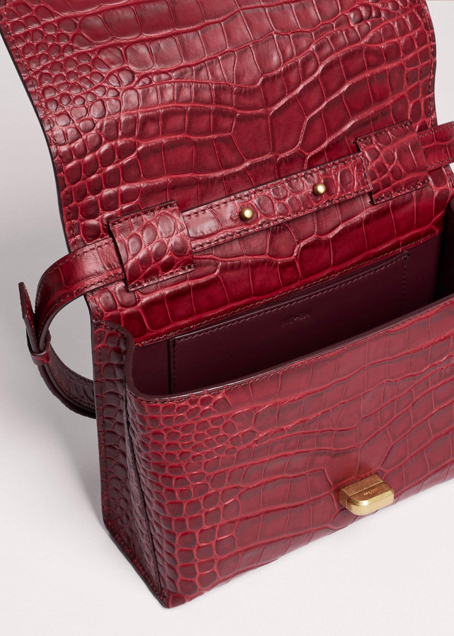 ME and EM Accessories Red Leather Croc Print Clutch 2-in-1 Bag