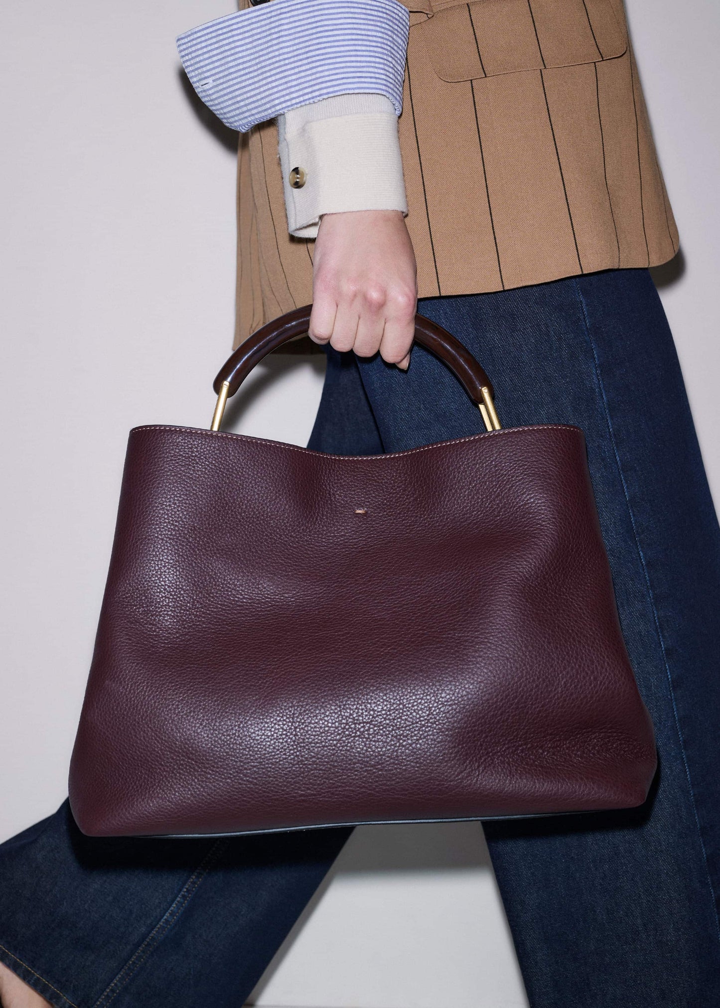 ME and EM Accessories Red Leather Soft Constructed Day Bag