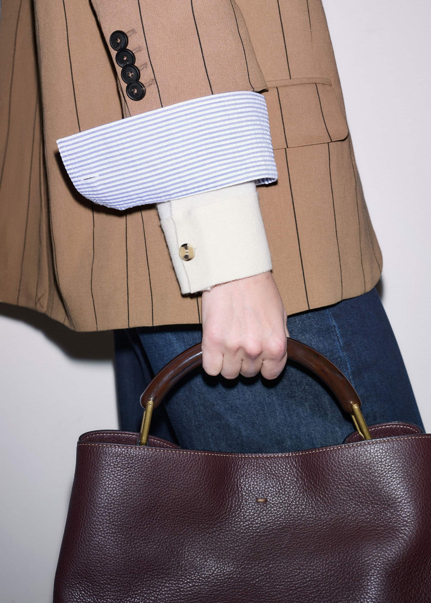 ME and EM Accessories Red Leather Soft Constructed Day Bag