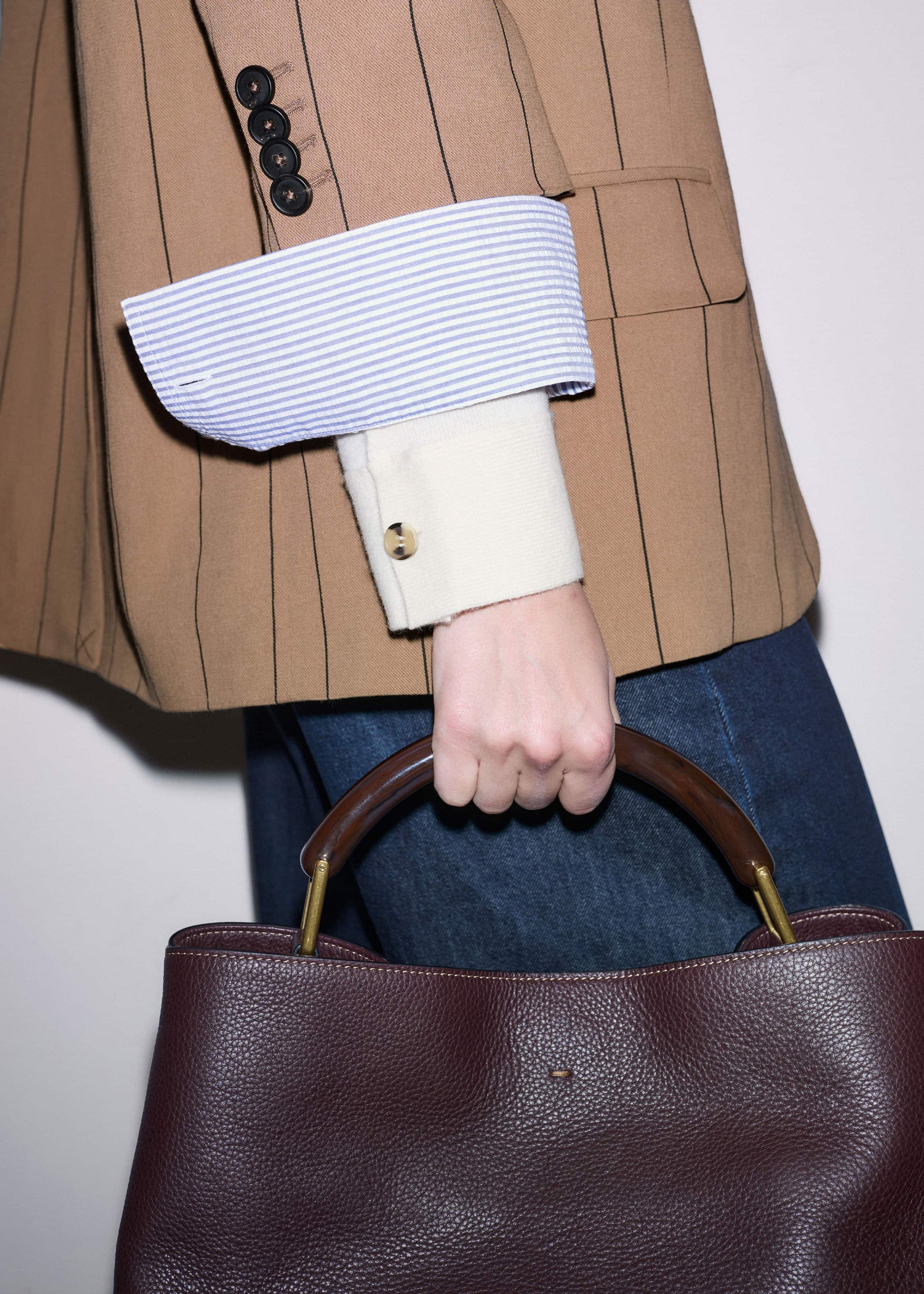 ME and EM Accessories Red Leather Soft Constructed Day Bag