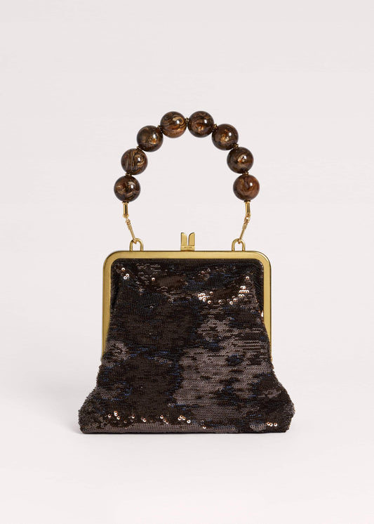 ME and EM Accessories Brown Sequin Evening Bag