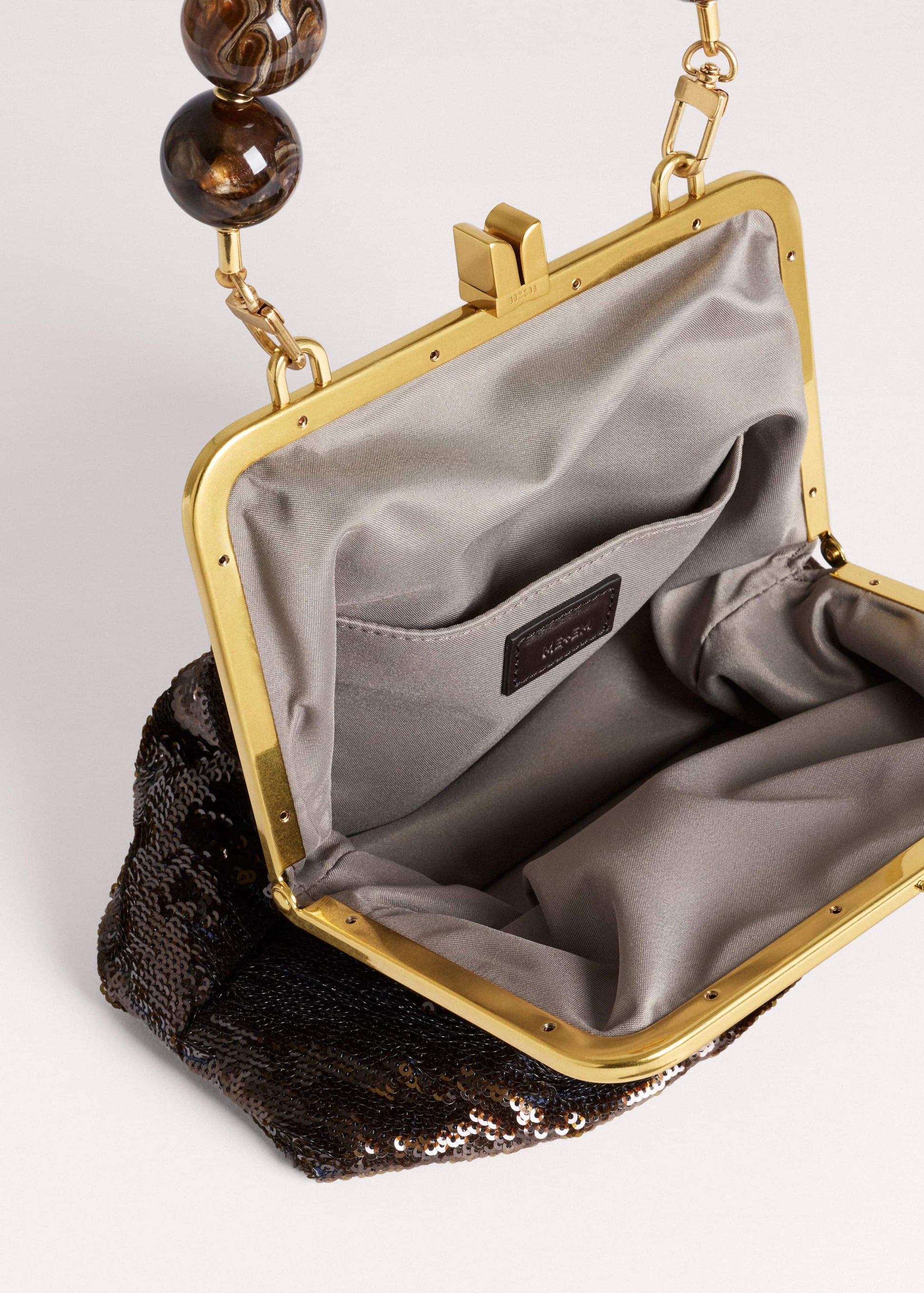 ME and EM Accessories Brown Sequin Evening Bag