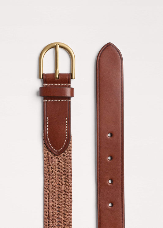ME and EM Accessories Pink Raffia Summer Belt