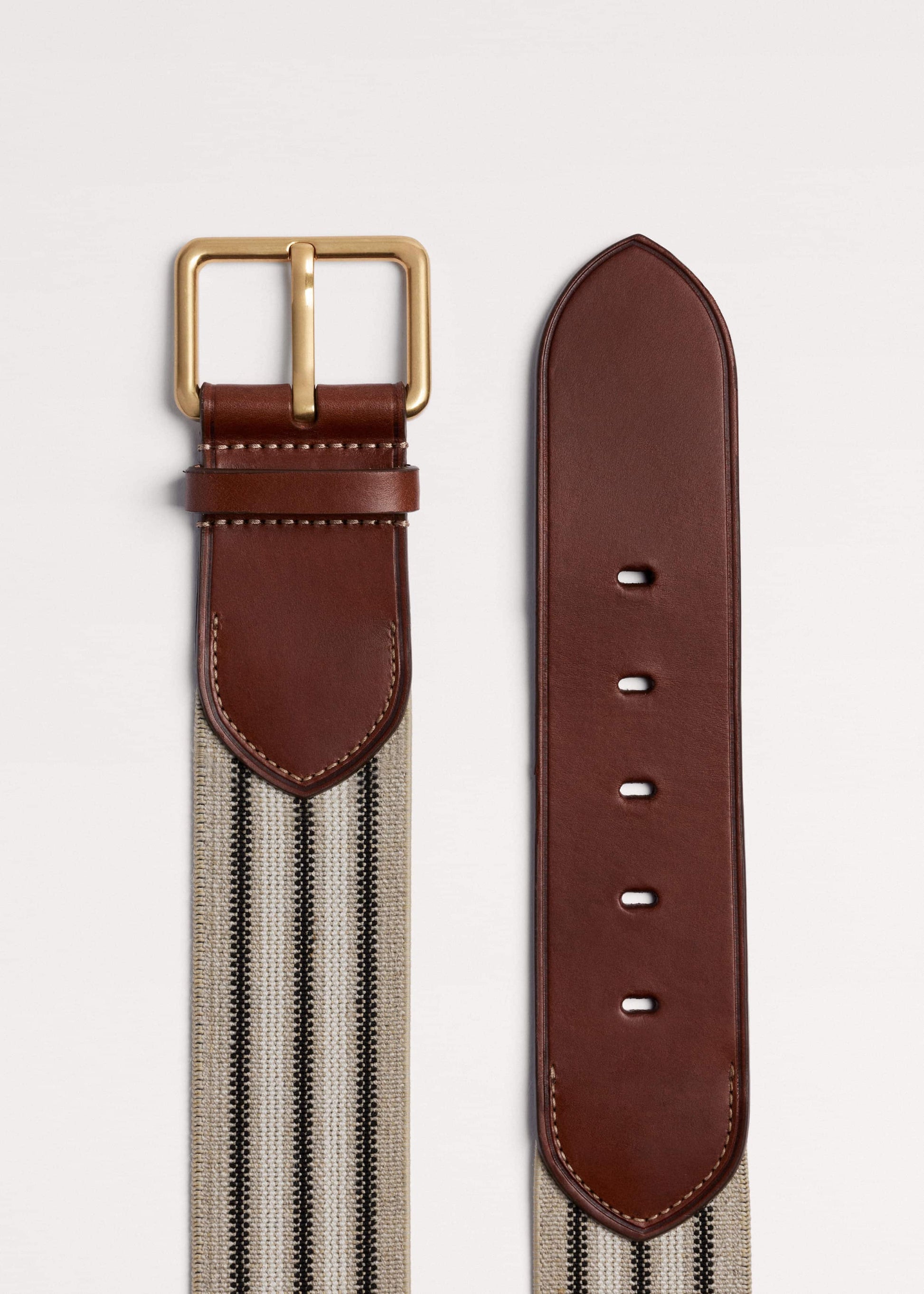 ME and EM Accessories Cream Wide Elastic Belt