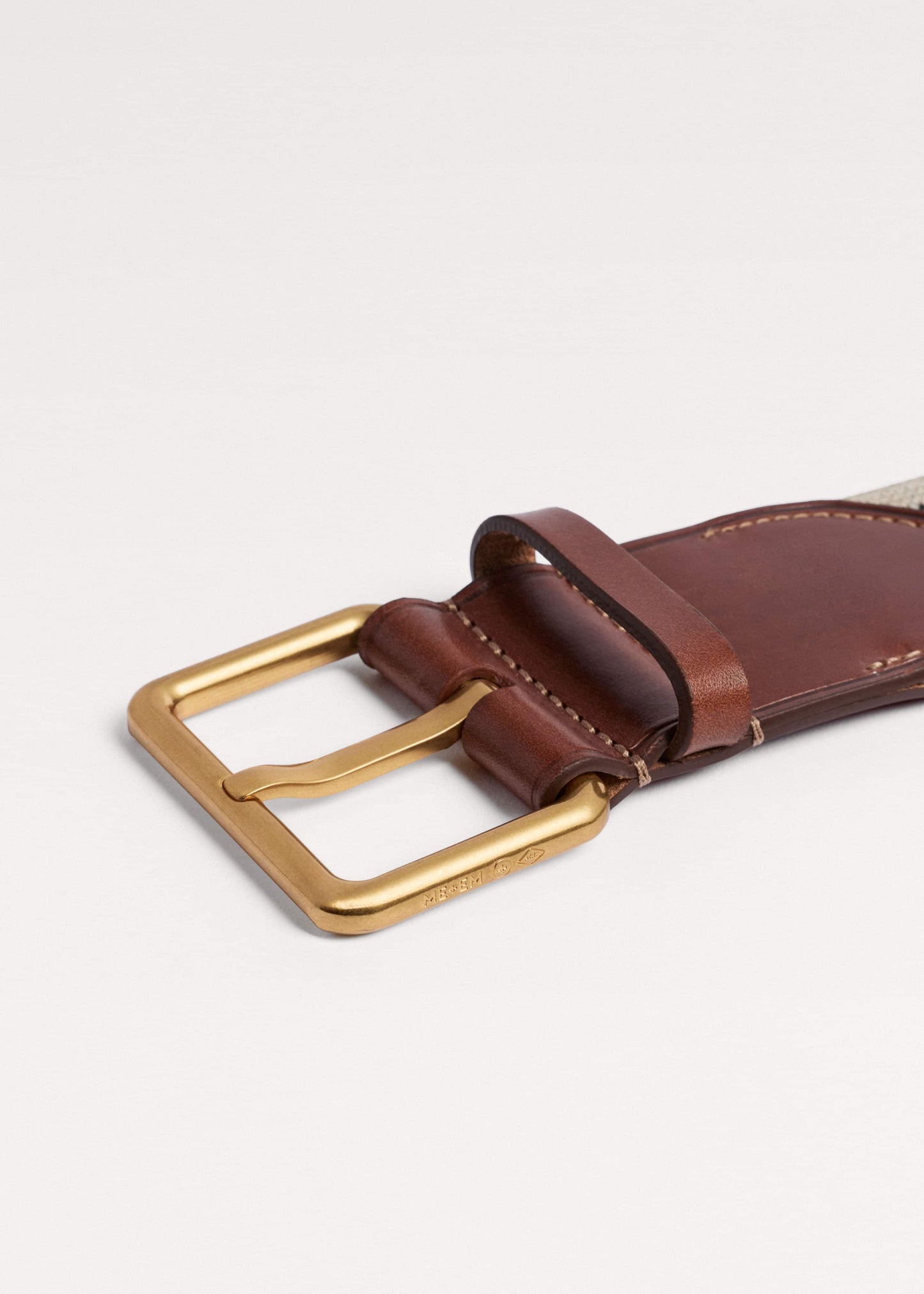 ME and EM Accessories Cream Wide Elastic Belt
