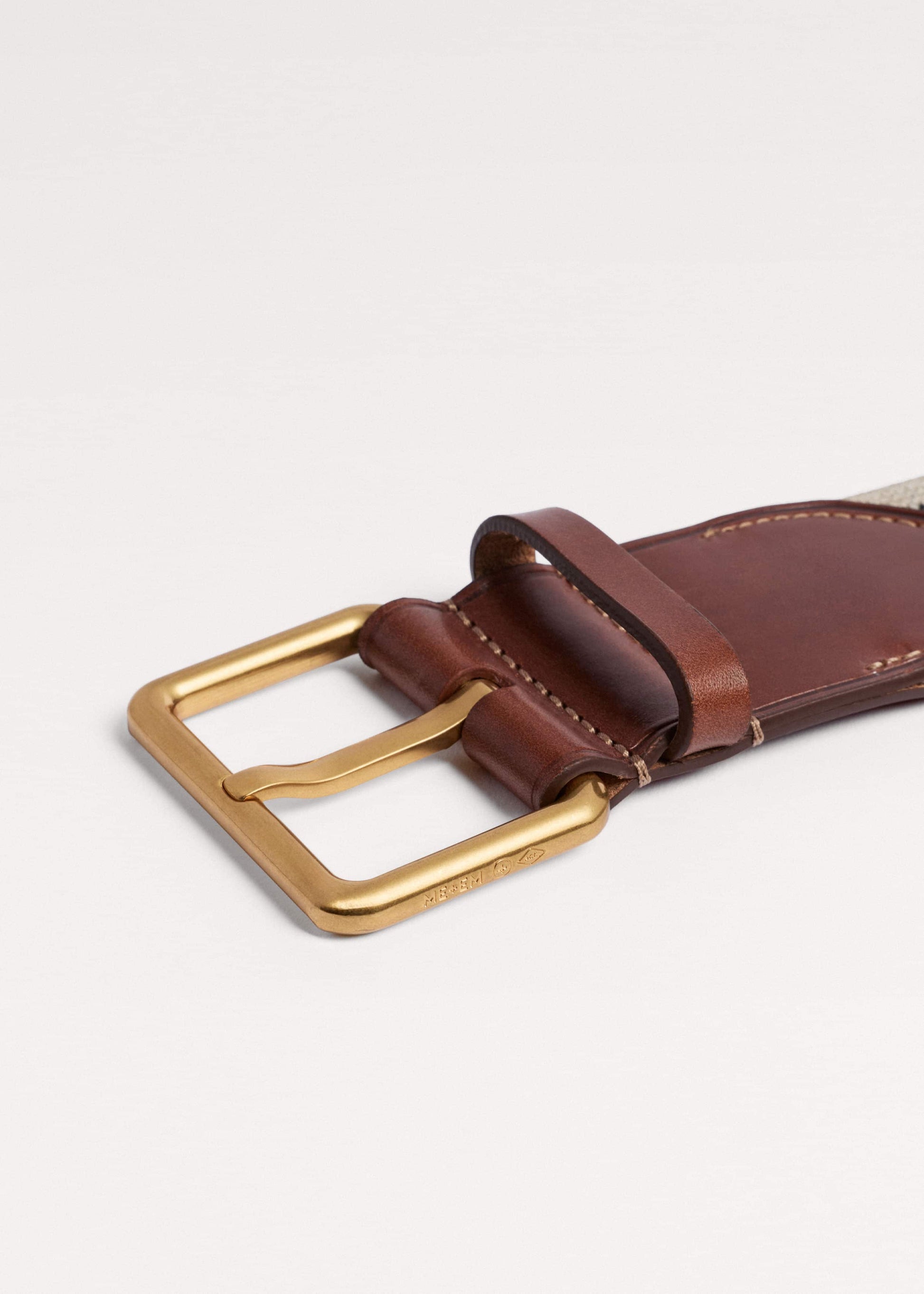ME and EM Accessories Cream Wide Elastic Belt