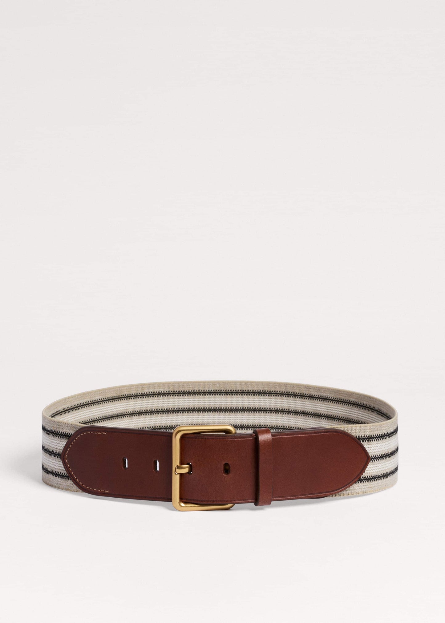 ME and EM Accessories Cream Wide Elastic Belt