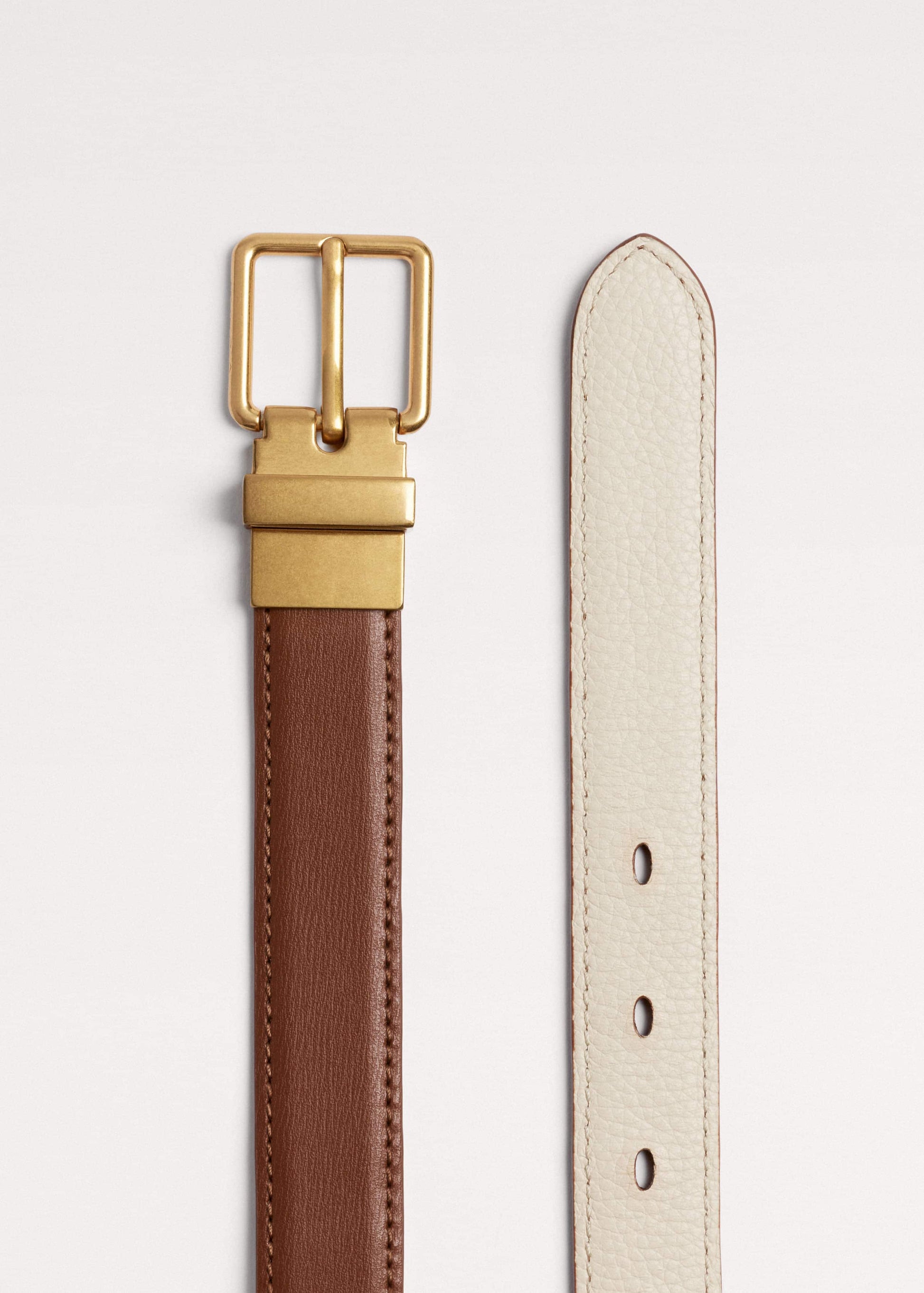 ME and EM Accessories Dark Brown Buttercream Reversible Belt