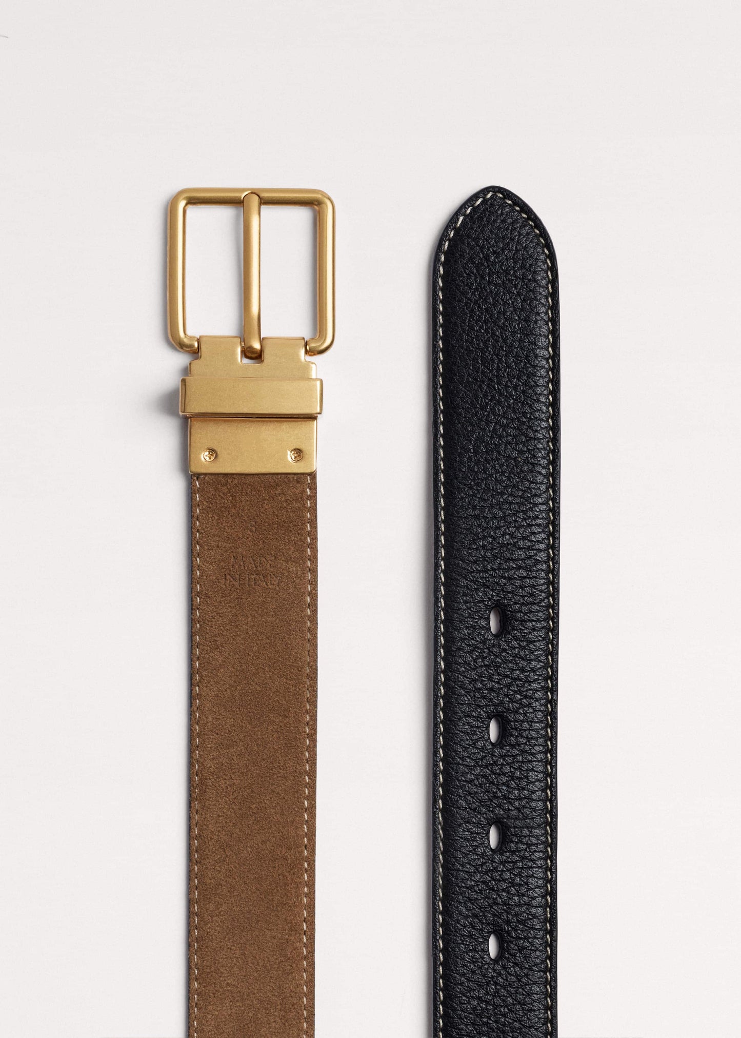 ME and EM Accessories Black + Tan Reversible Belt