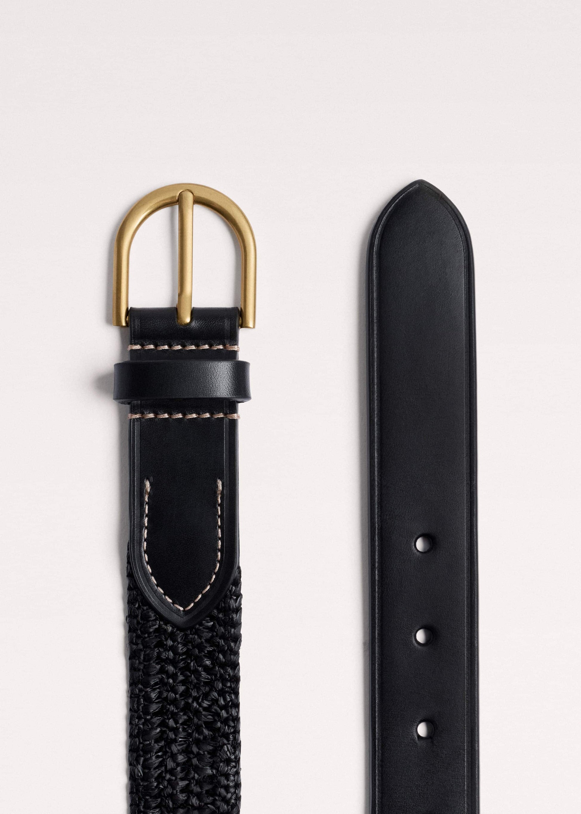 ME and EM Accessories Black Round Raffia Summer Belt