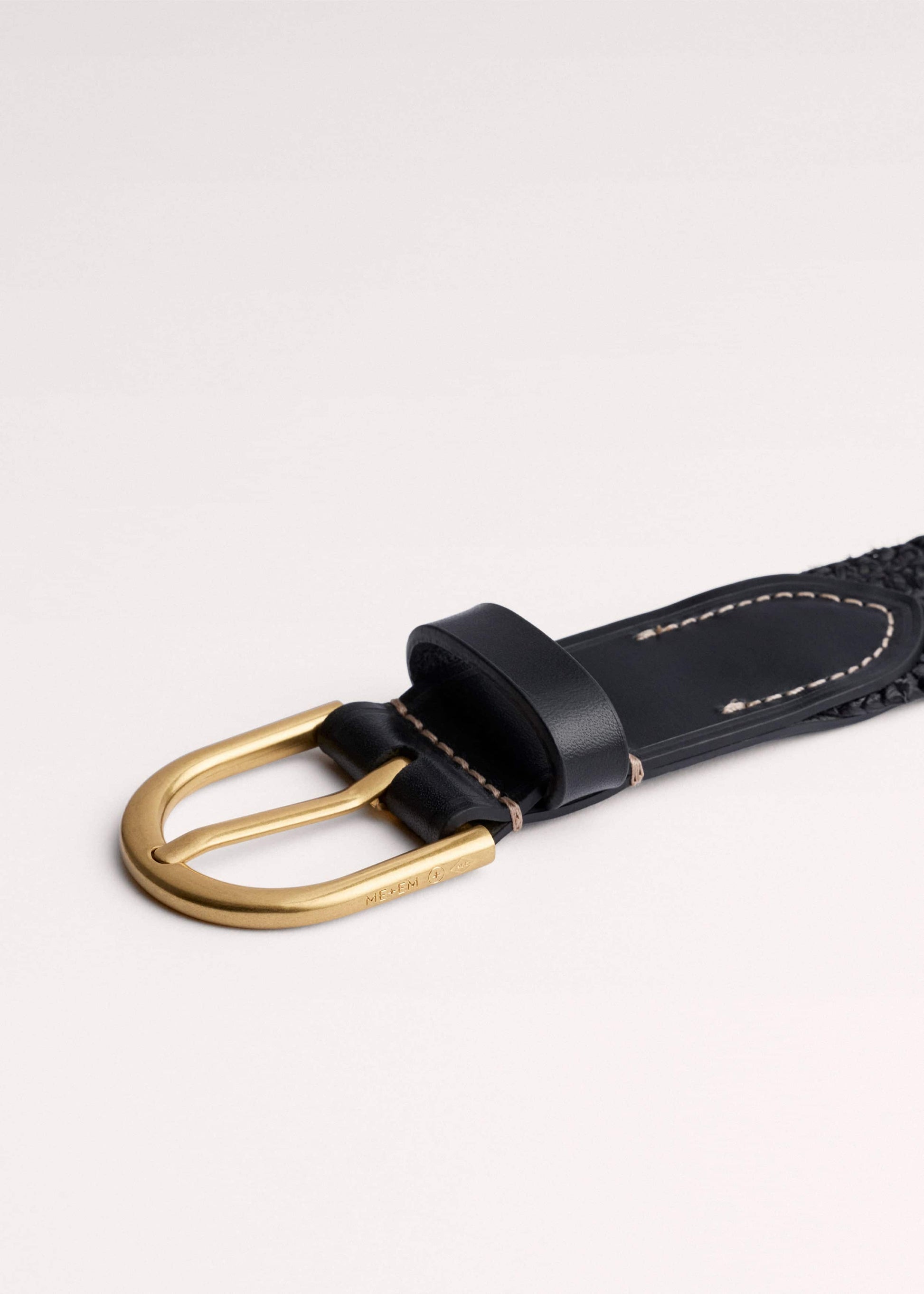 ME and EM Accessories Black Round Raffia Summer Belt