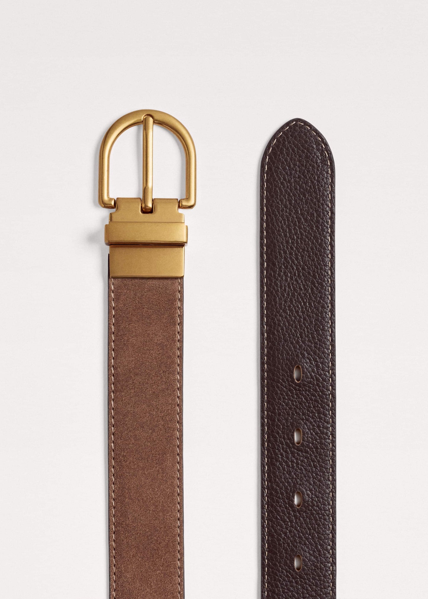 ME and EM Accessories Brown Classic Round Reversible Belt