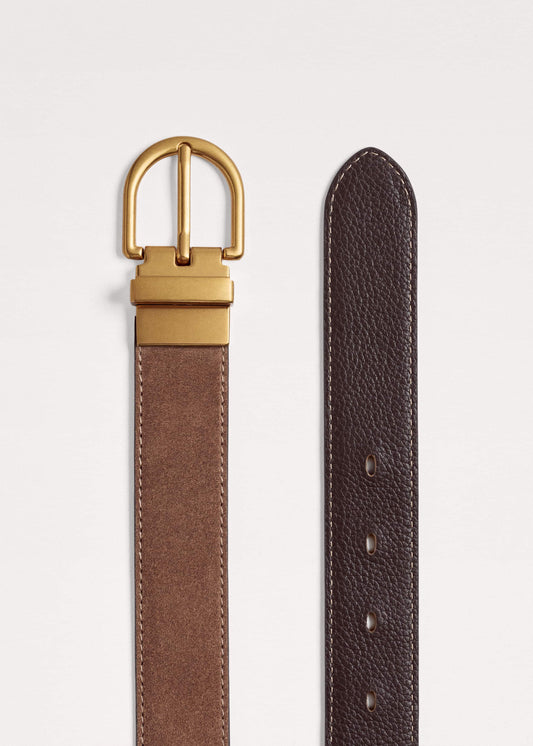 ME and EM Accessories Brown Classic Round Reversible Belt