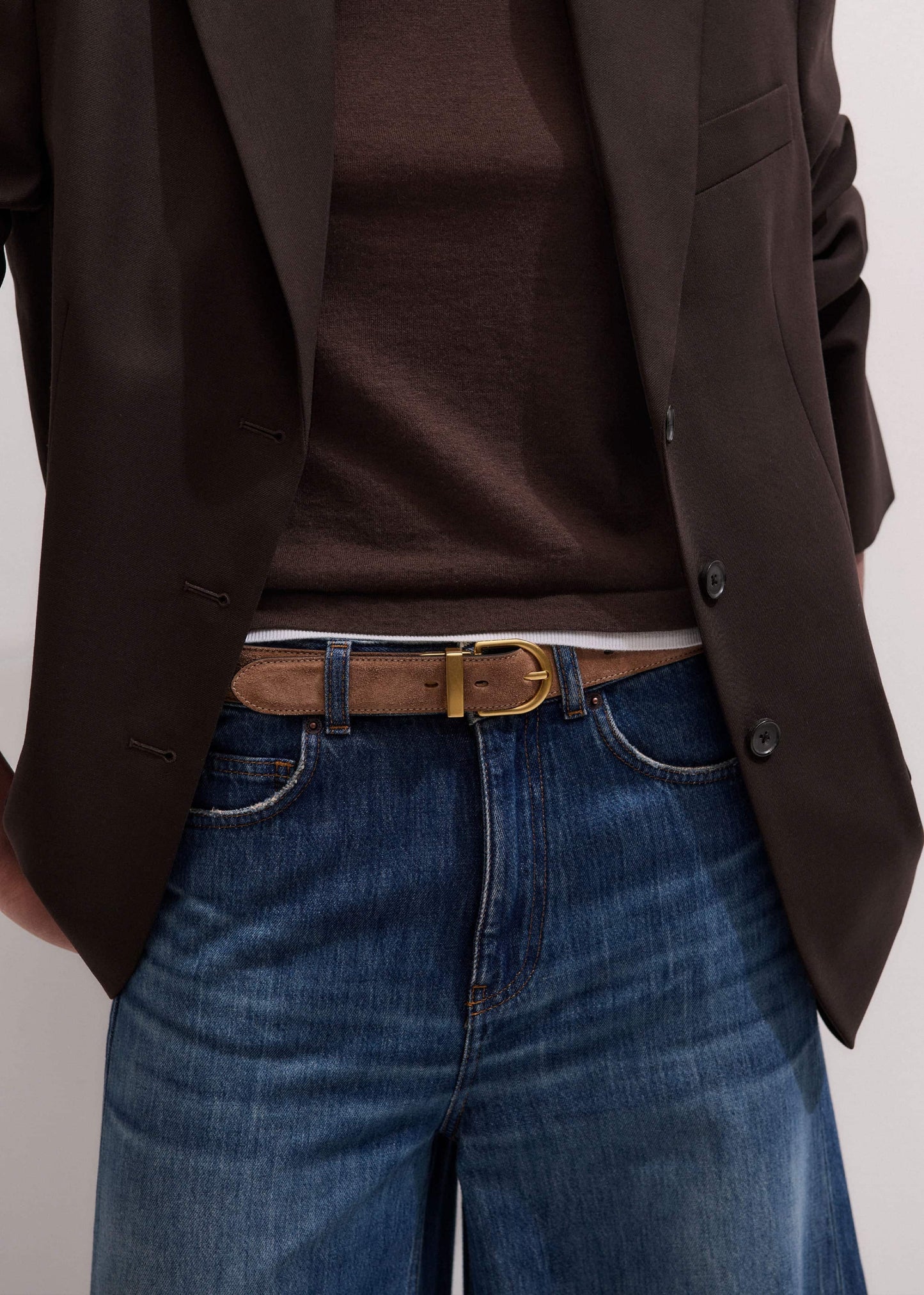 ME and EM Accessories Brown Classic Round Reversible Belt