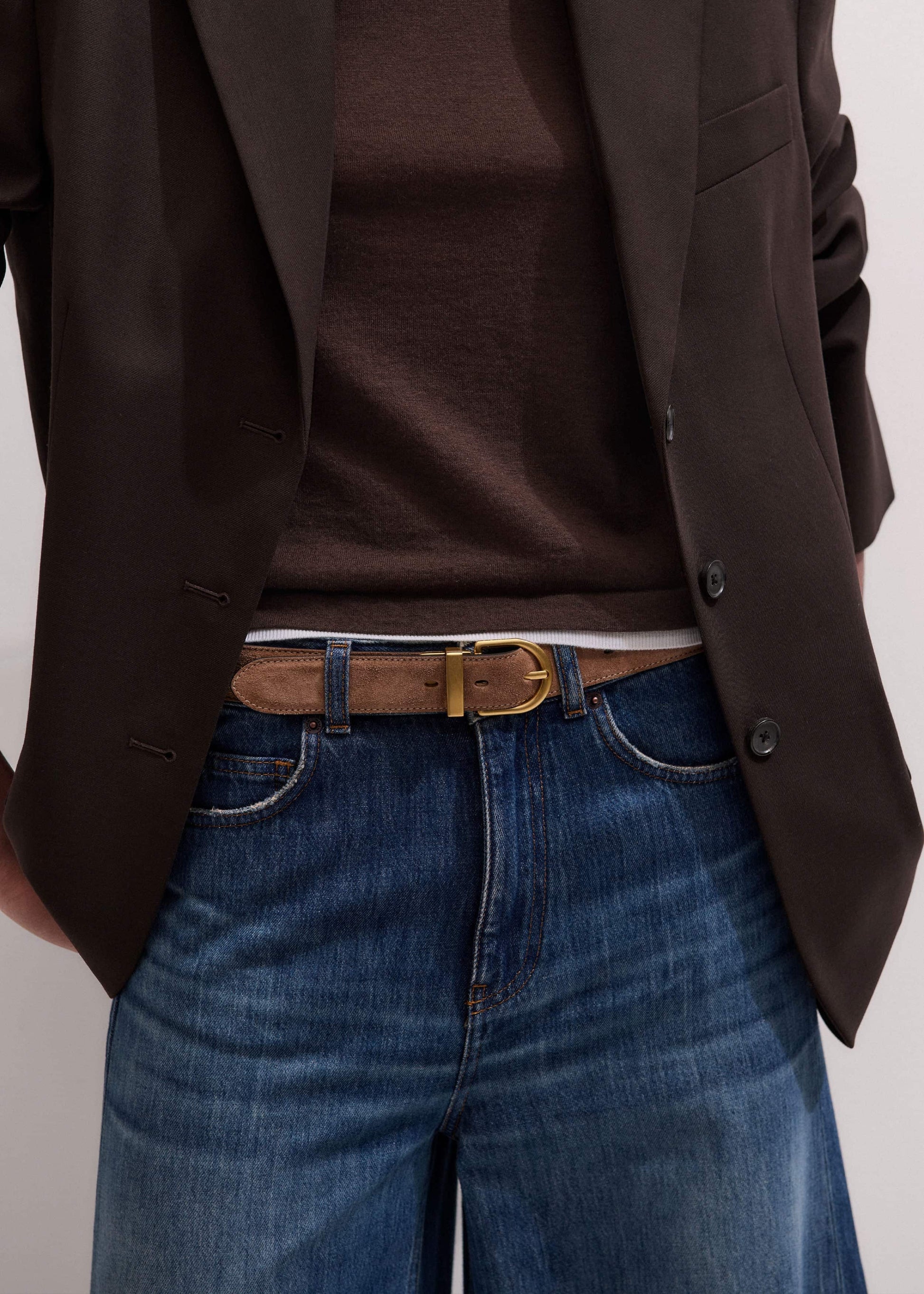 ME and EM Accessories Brown Classic Round Reversible Belt