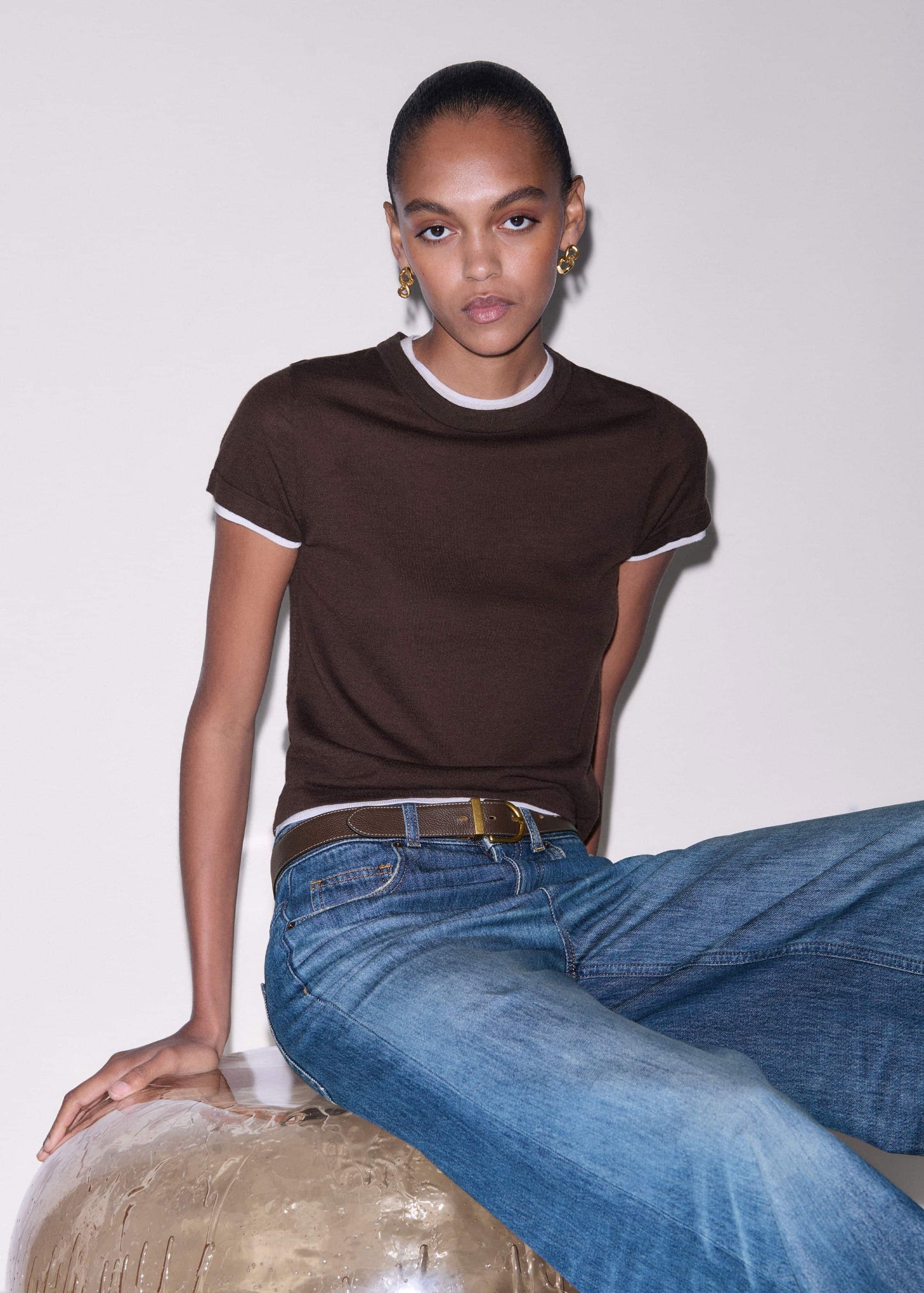 ME and EM Accessories Brown Classic Round Reversible Belt