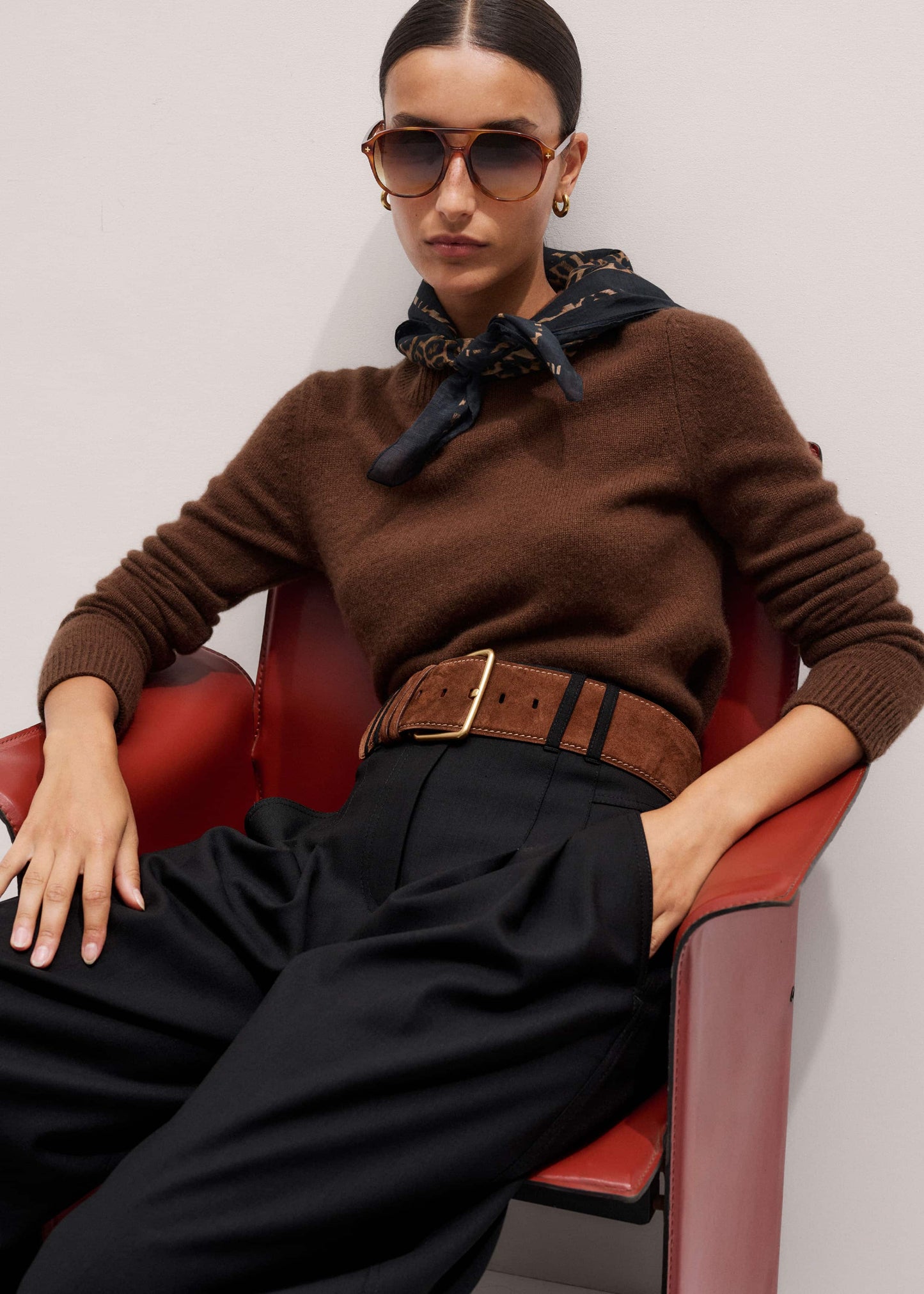 ME and EM Accessories Brown Extra Wide Waisted Belt