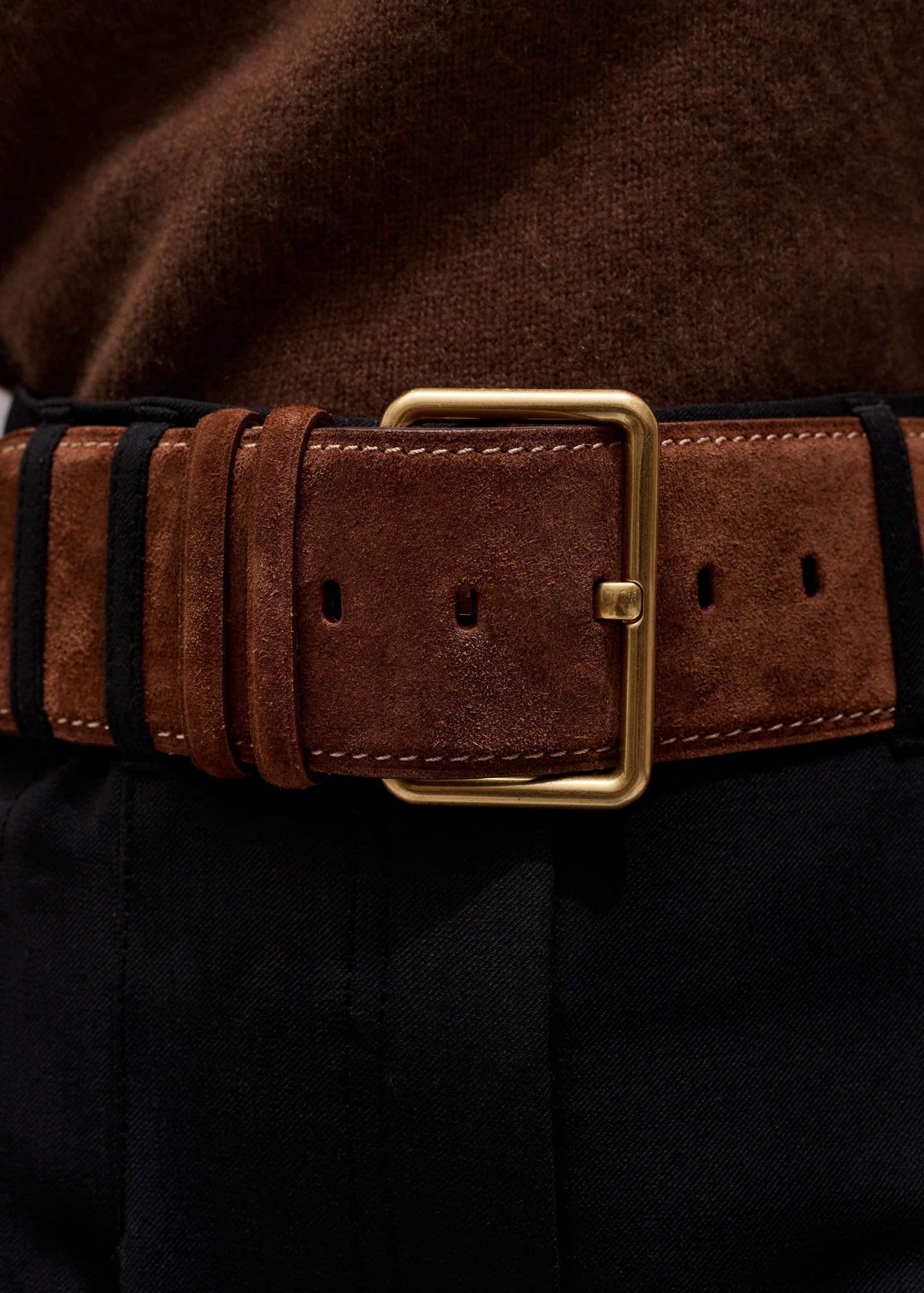 ME and EM Accessories Brown Extra Wide Waisted Belt