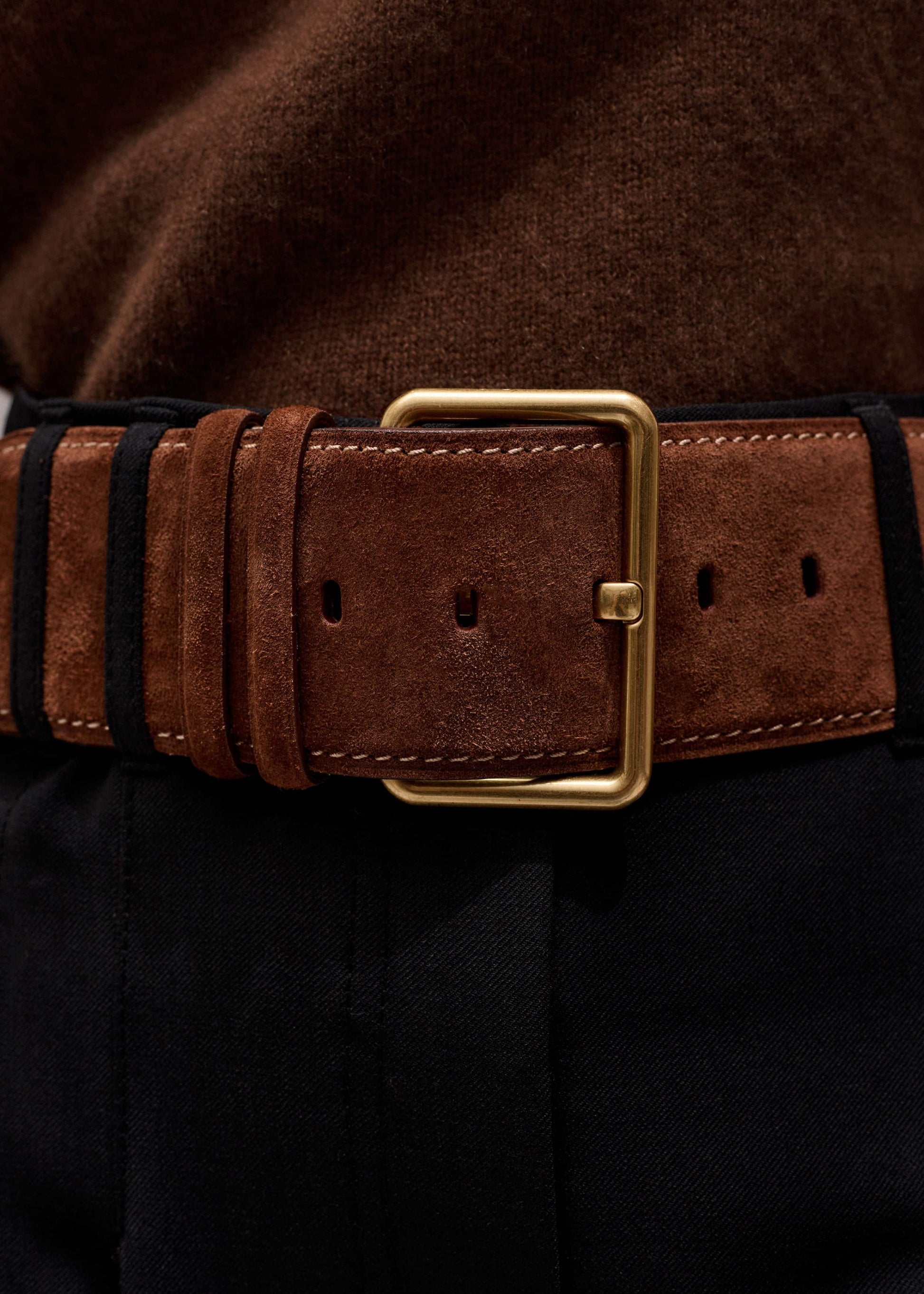 ME and EM Accessories Brown Extra Wide Waisted Belt
